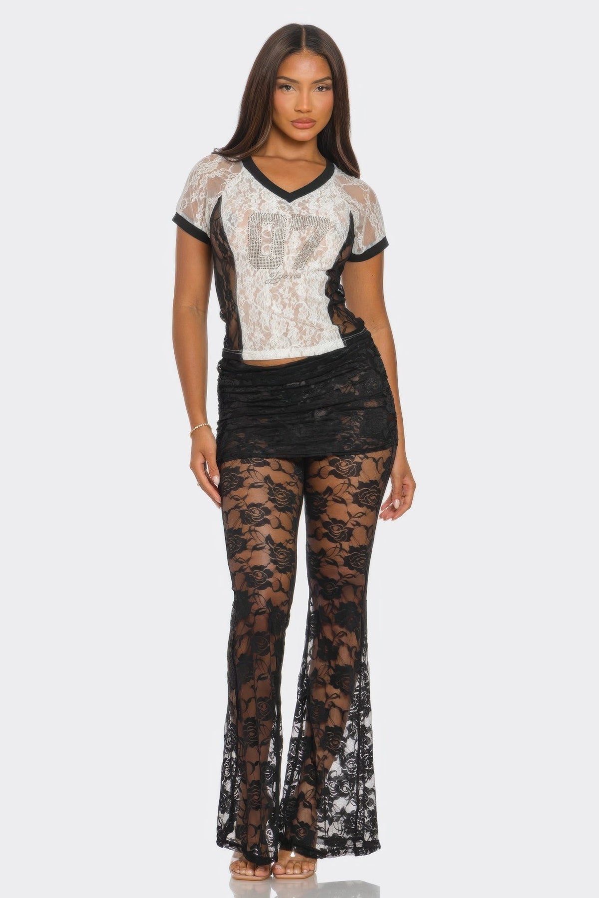 87 Lace Jersey Top - Clusimo