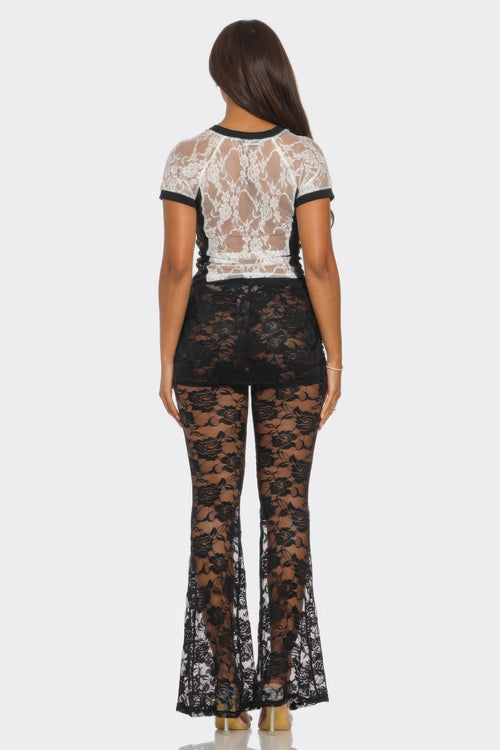 87 Lace Jersey Top - Clusimo