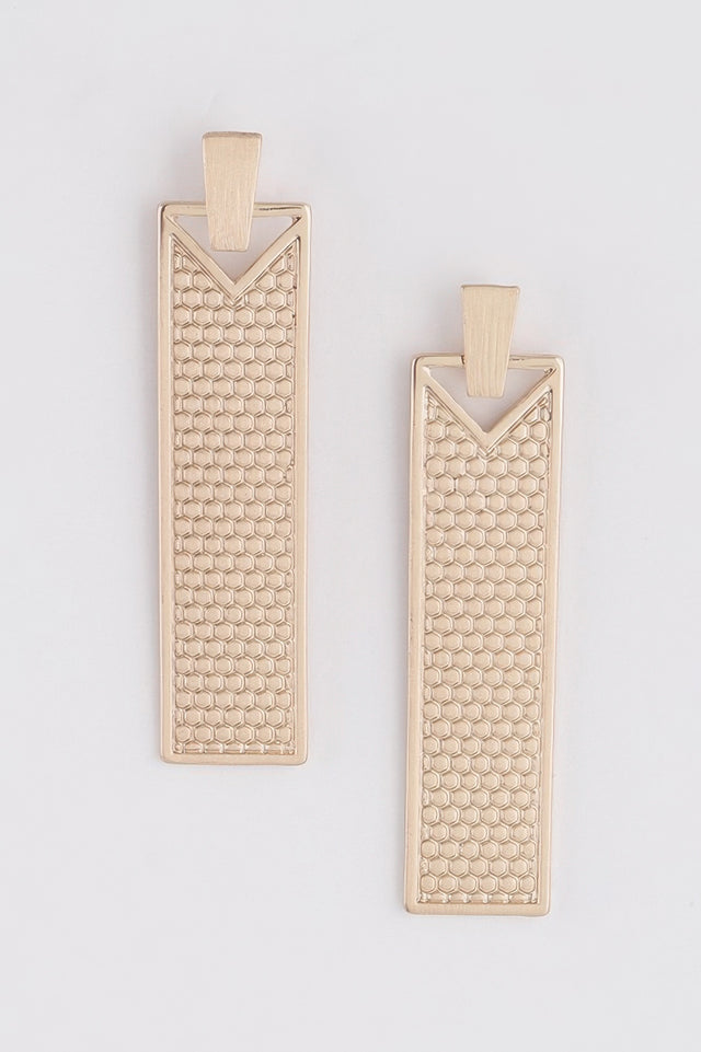 Textured Vertical Bar Earrings