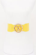 Vegan Leather Metal Buckle Elastic Belt - image 3