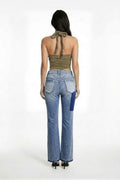 Ripped Curve-panel Flare Jeans - image 5