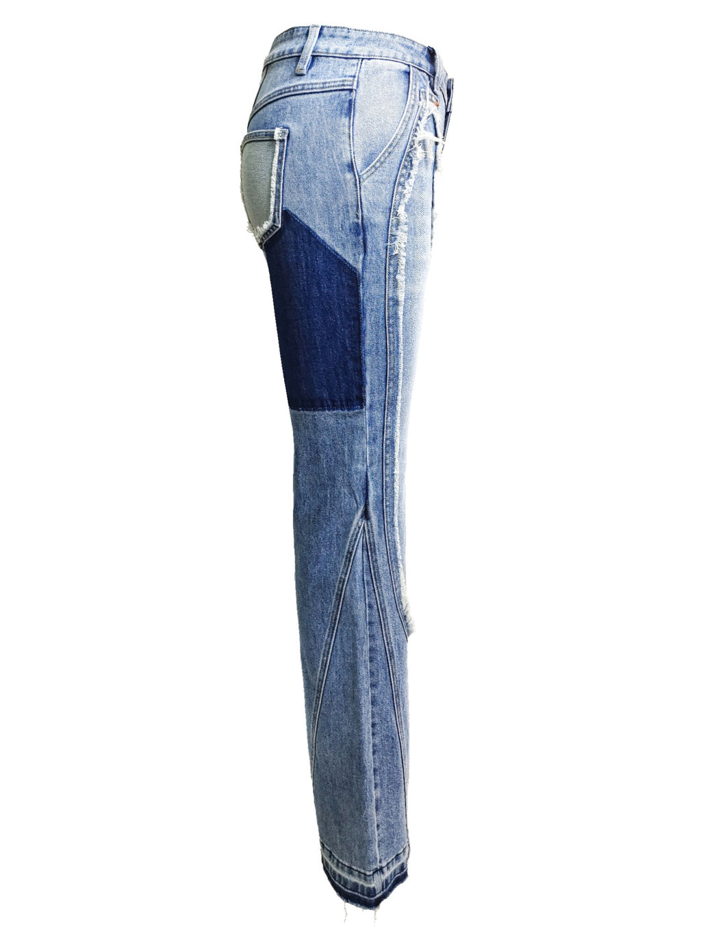 Ripped Curve-panel Flare Jeans - image 9