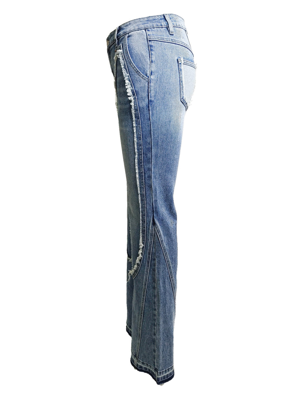 Ripped Curve-panel Flare Jeans - image 10