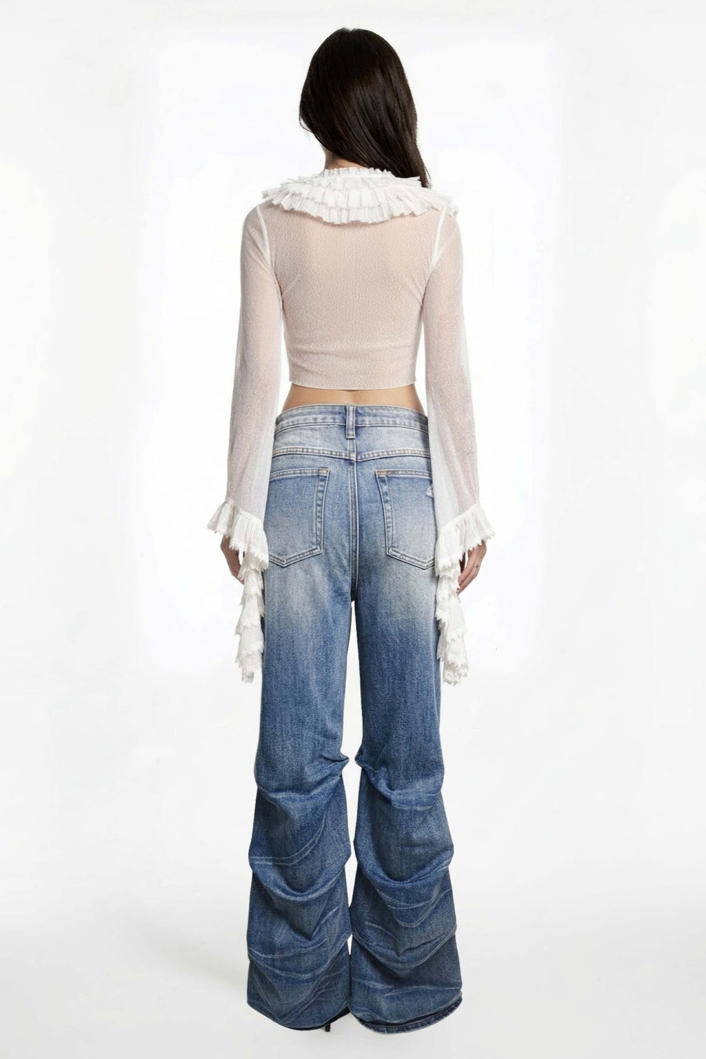 Riot Stack Destroyed Flare Jeans - image 5
