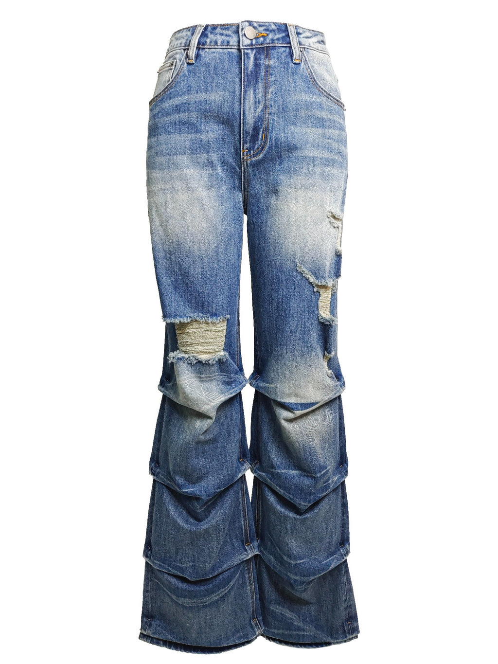 Riot Stack Destroyed Flare Jeans - image 7