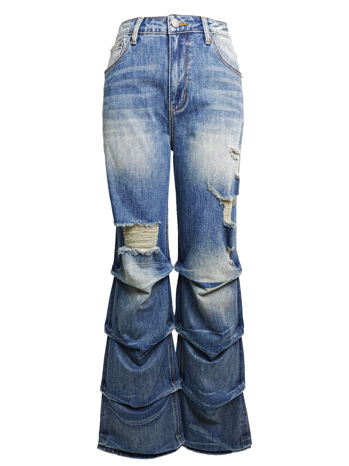 Riot Stack Destroyed Flare Jeans - image 7