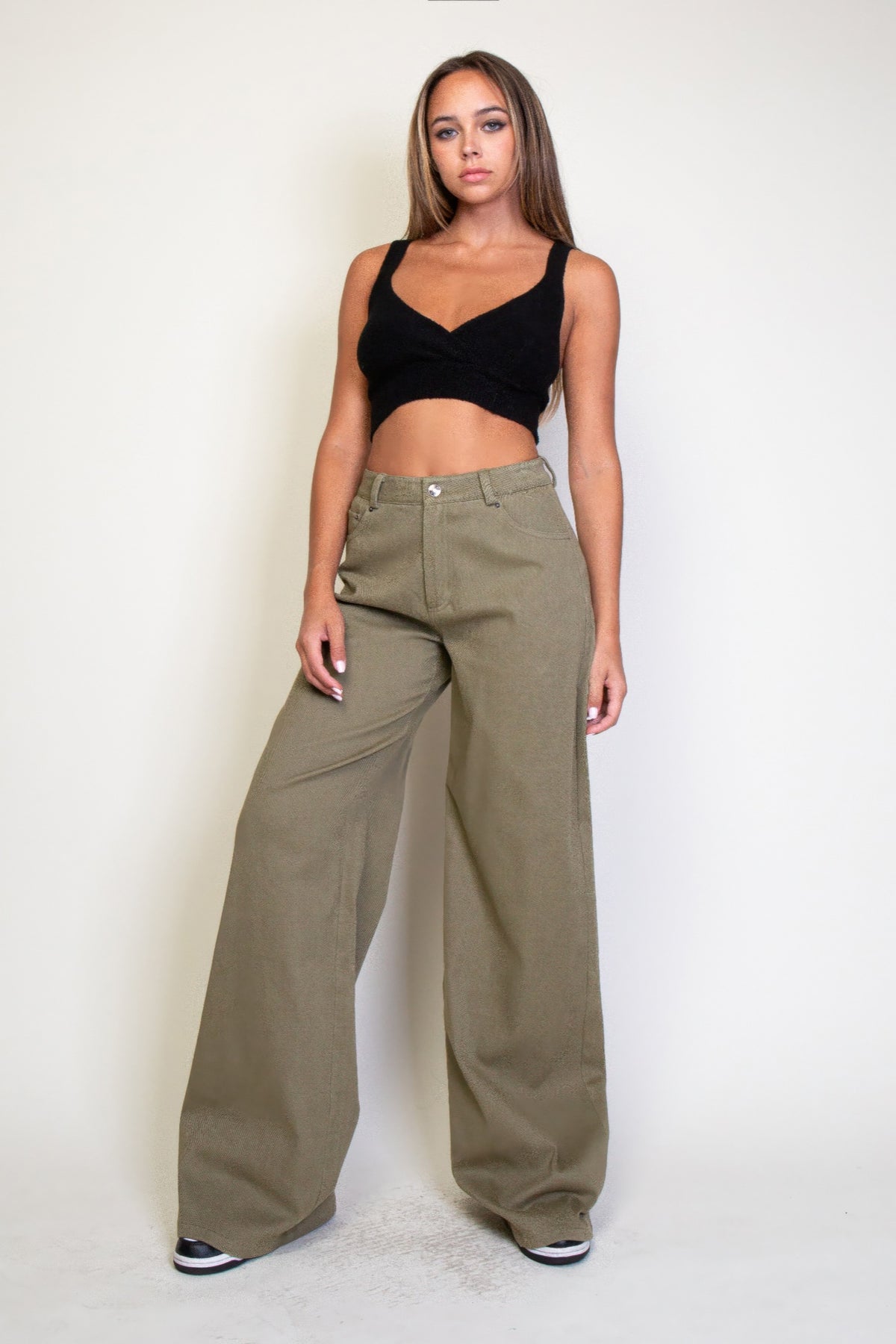 Star Embroidery Wide Leg Pants - image 2