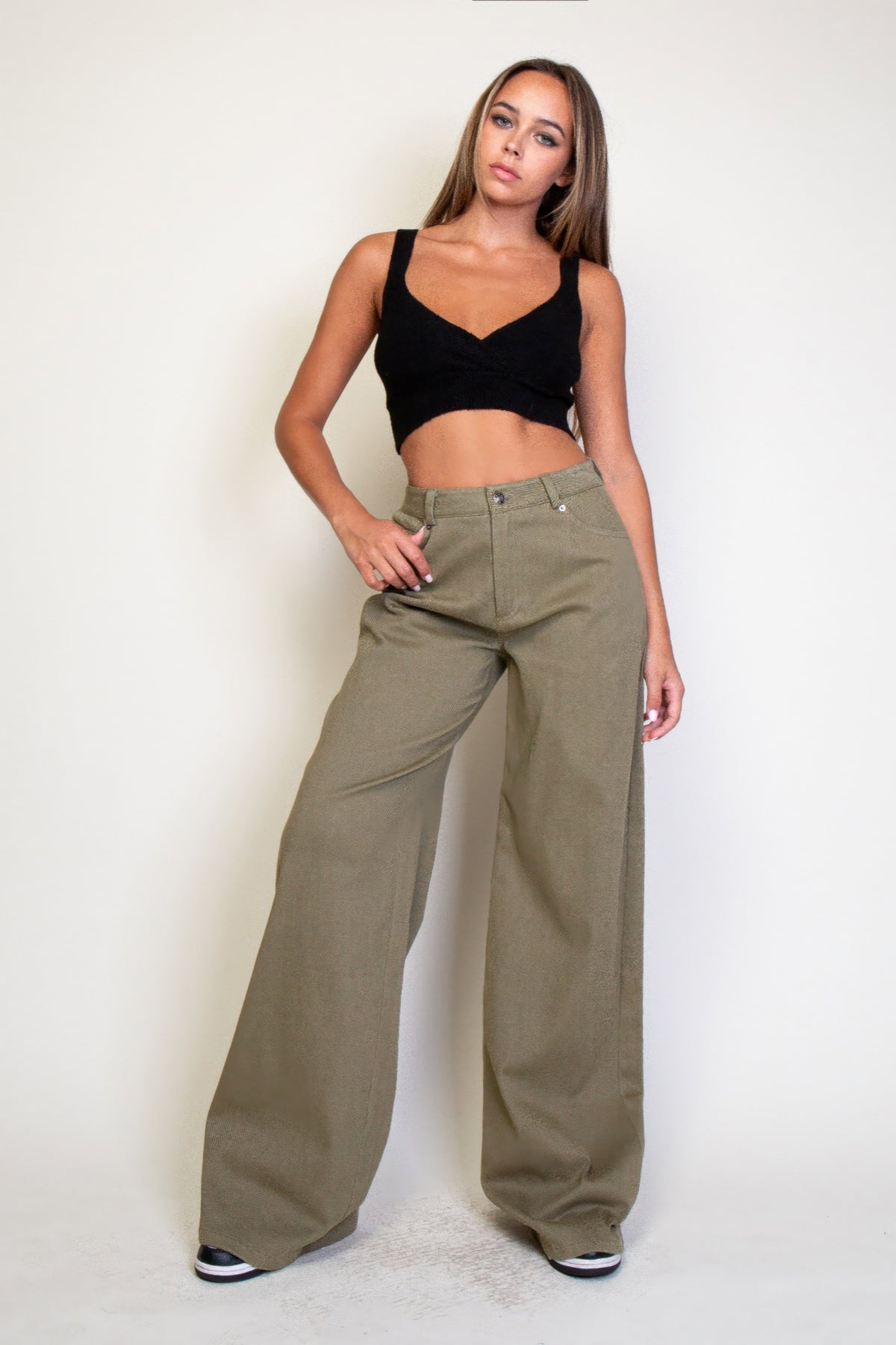 Star Embroidery Wide Leg Pants - image 3