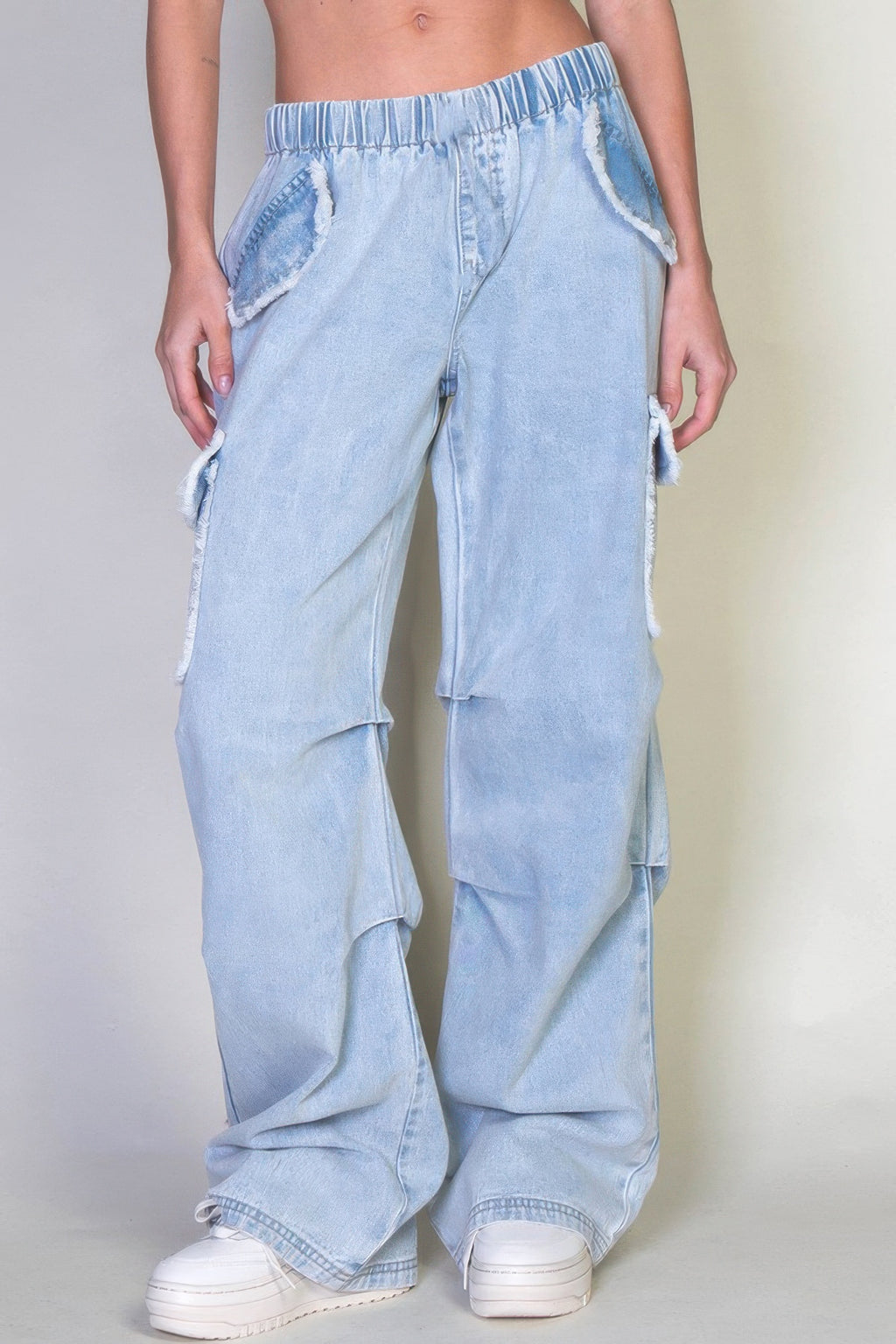 Denim Cargo Pants With Pockets - image 2
