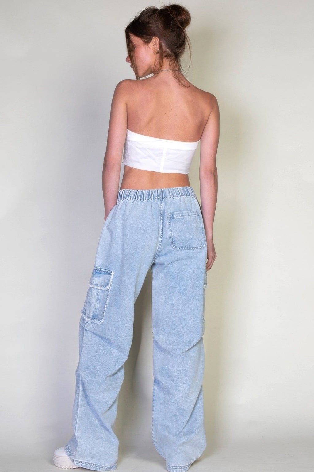Denim Cargo Pants With Pockets - image 6