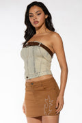 Western Embroidered Twill Mini Skirt - image 5