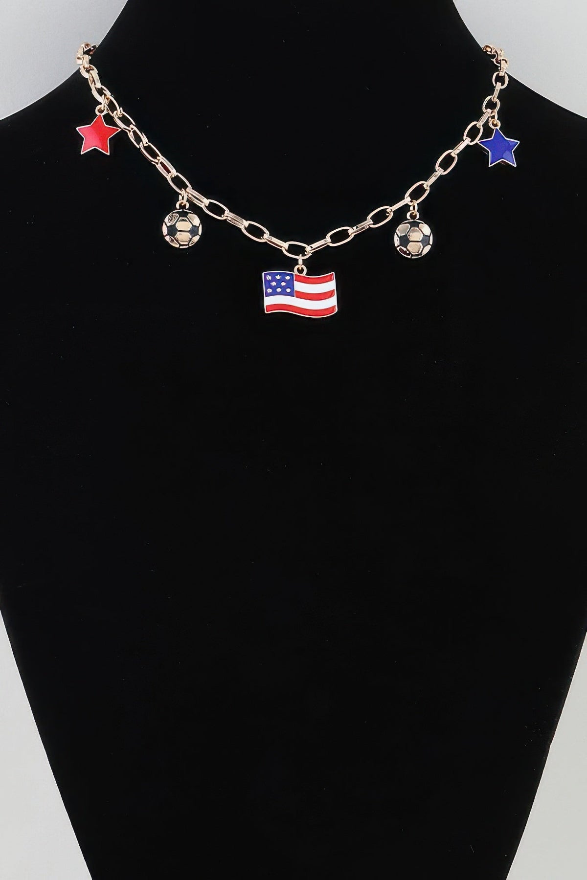 America Soccer Star Chain Necklace - Clusimo