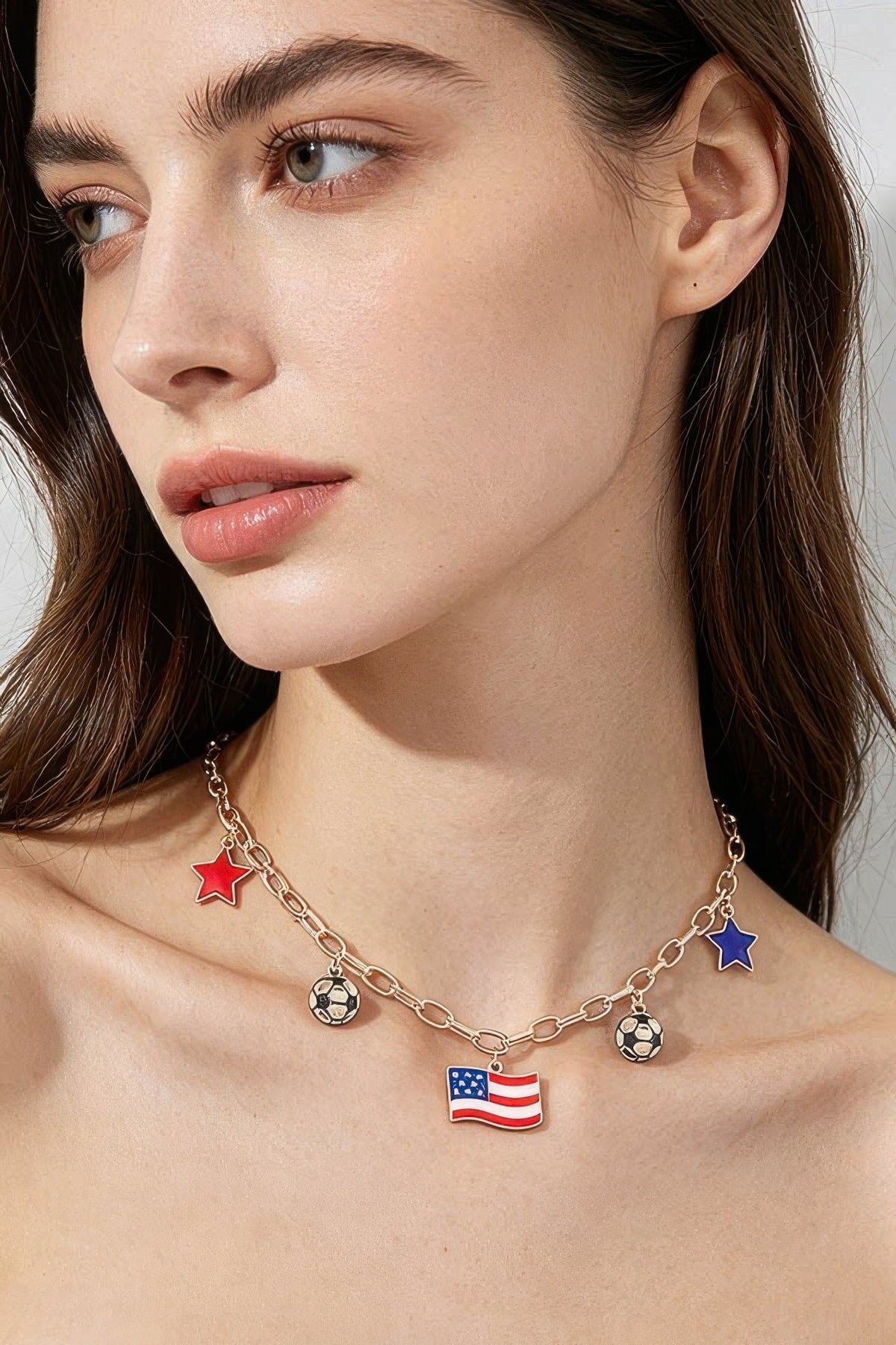America Soccer Star Chain Necklace - Clusimo