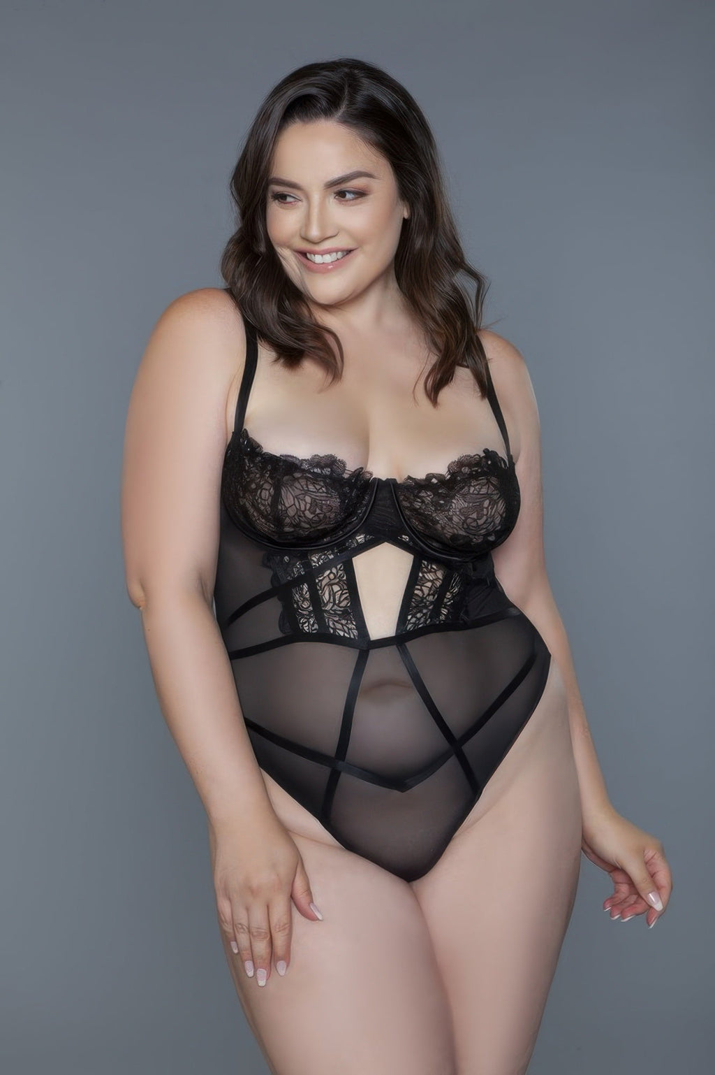 Black Plus Size Cameryn Bodysuit - Clusimo