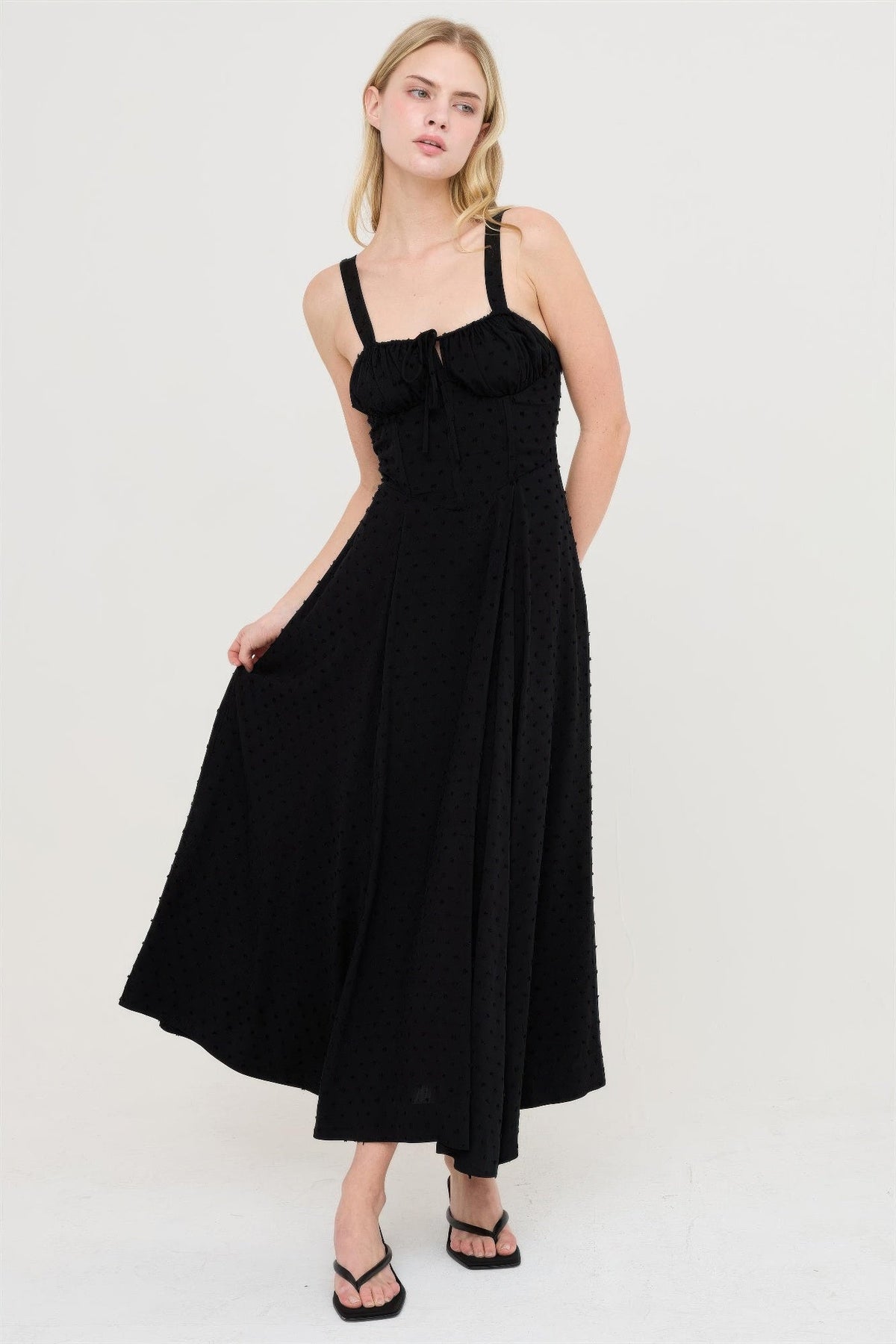 Boned Tie-back Dress - Clusimo