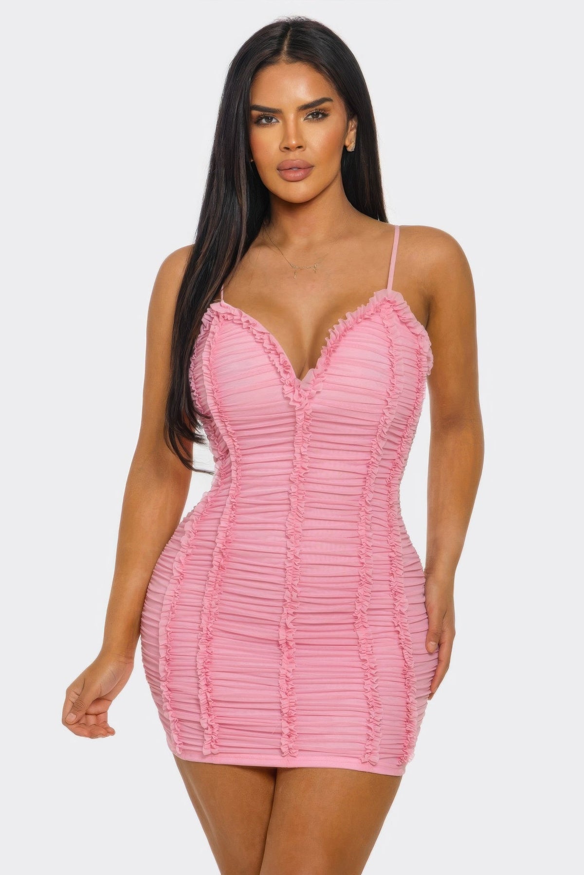 Candy Crush Ruched Mini Dress - Clusimo