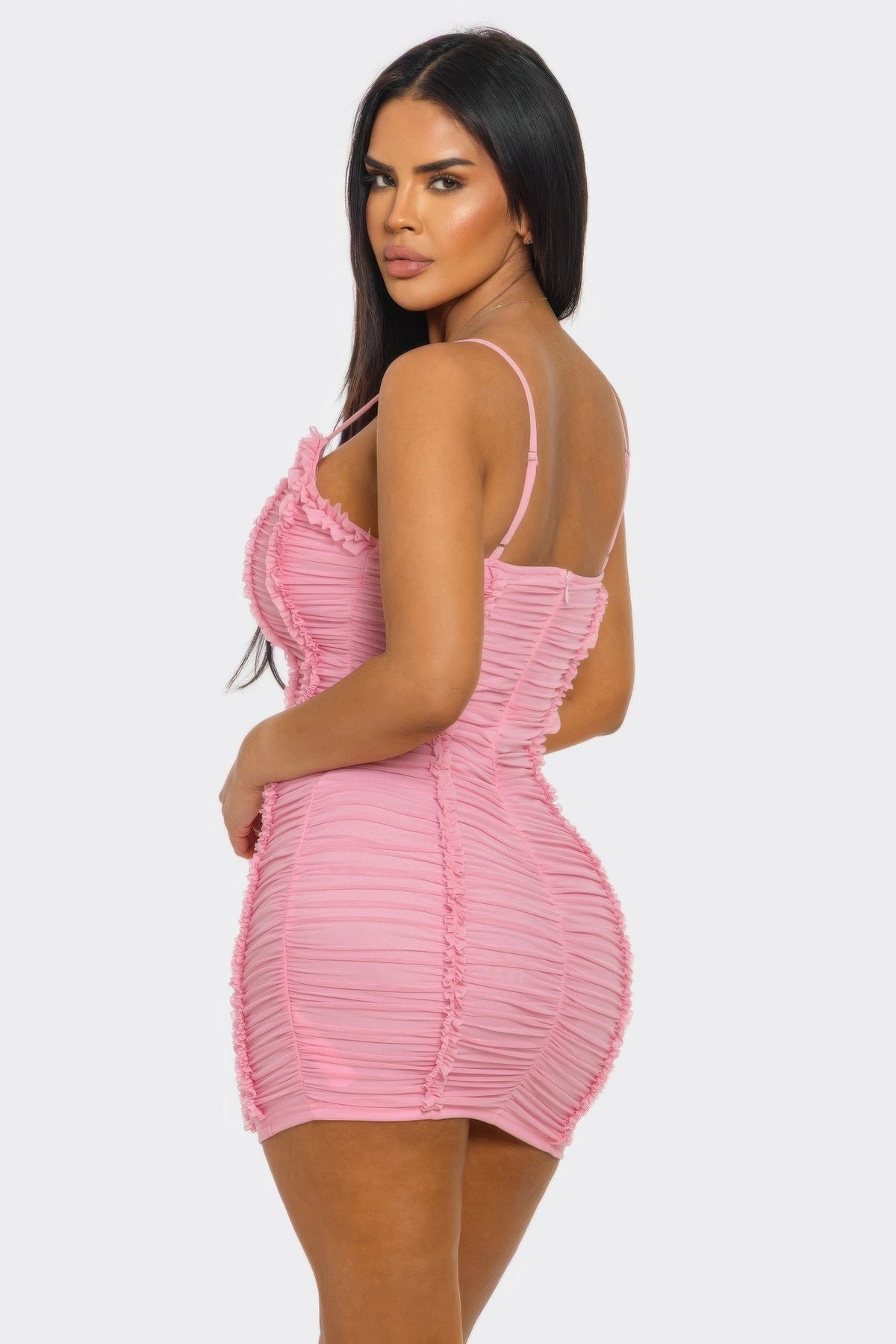 Candy Crush Ruched Mini Dress - Clusimo