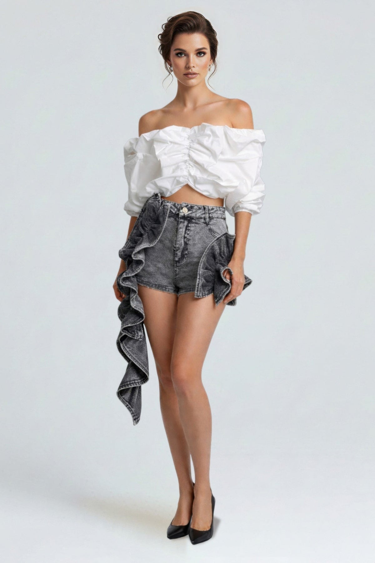 Cloud Puff Off-shoulder Top - Clusimo