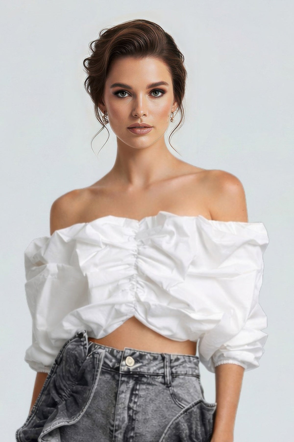 Cloud Puff Off-shoulder Top - Clusimo