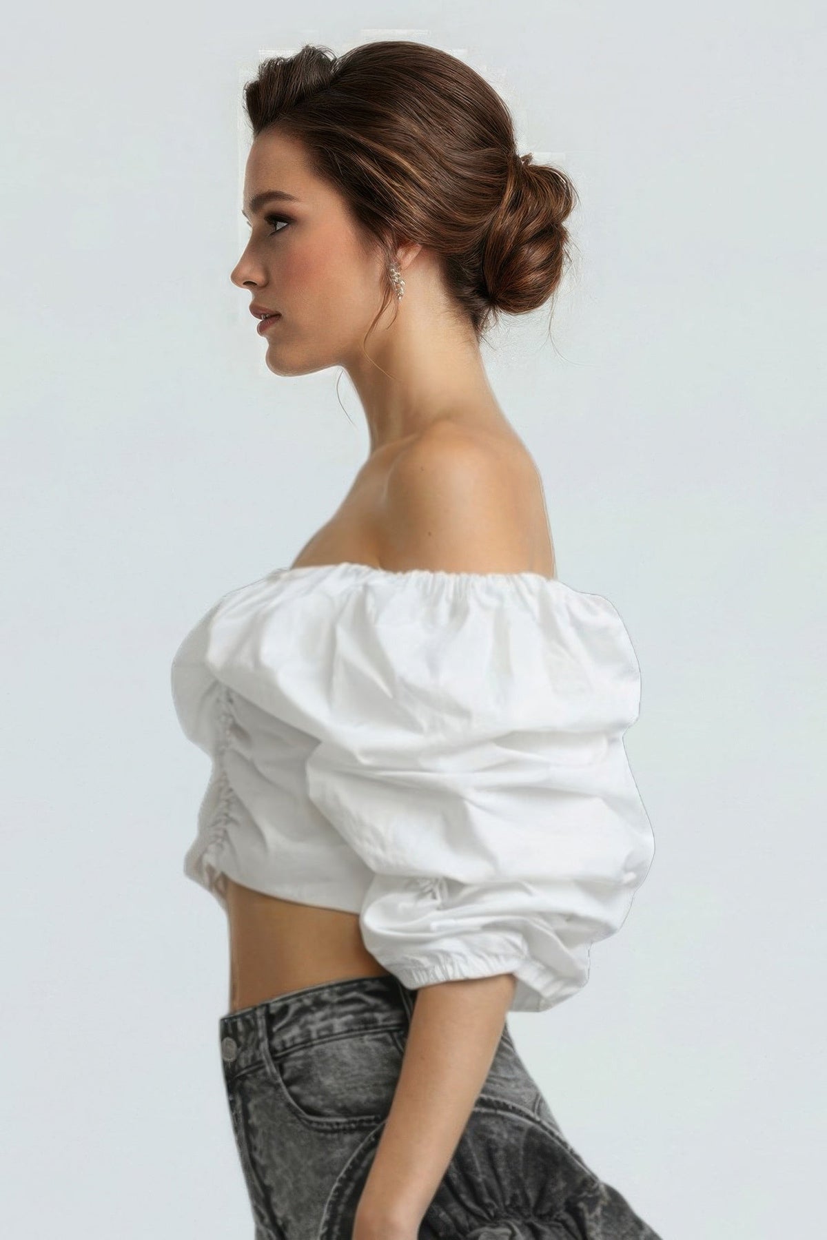 Cloud Puff Off-shoulder Top - Clusimo