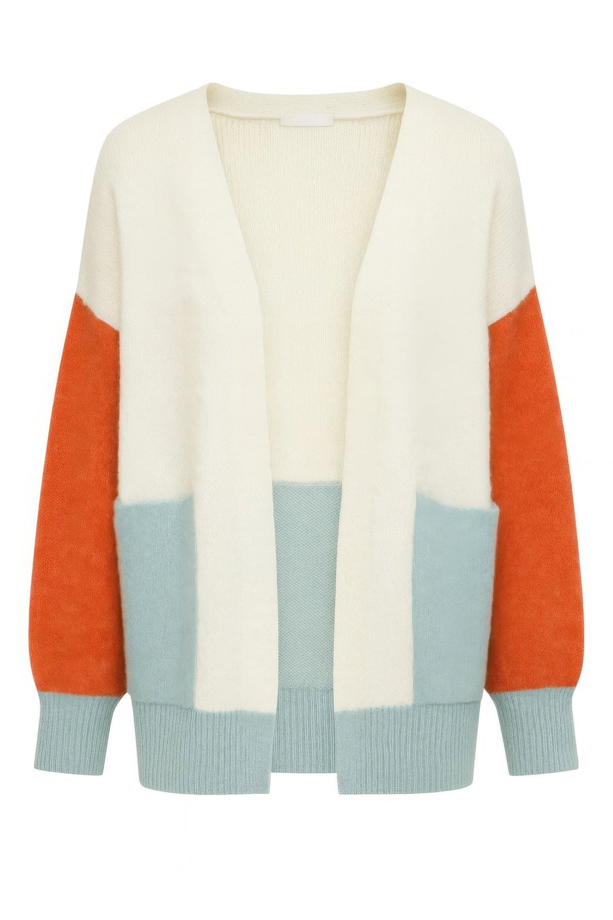 Color Block Open Cardigan - Clusimo