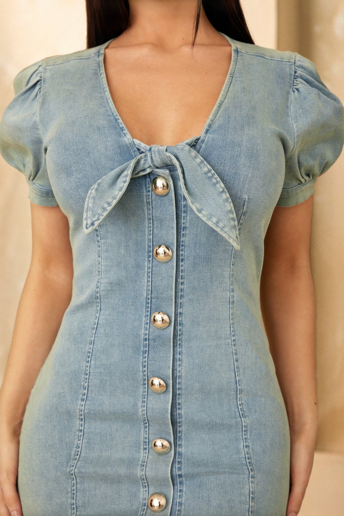 Cute Button Up Short Dress - Clusimo