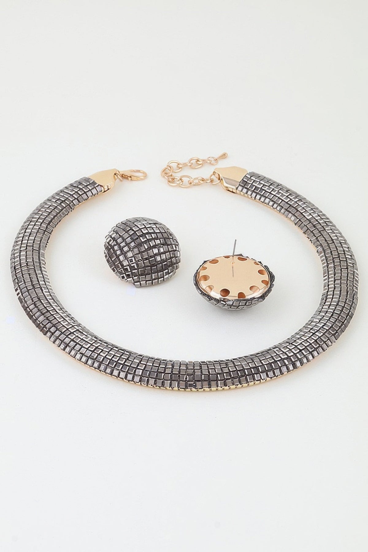 Disco Chain Choker Necklace Set - Clusimo