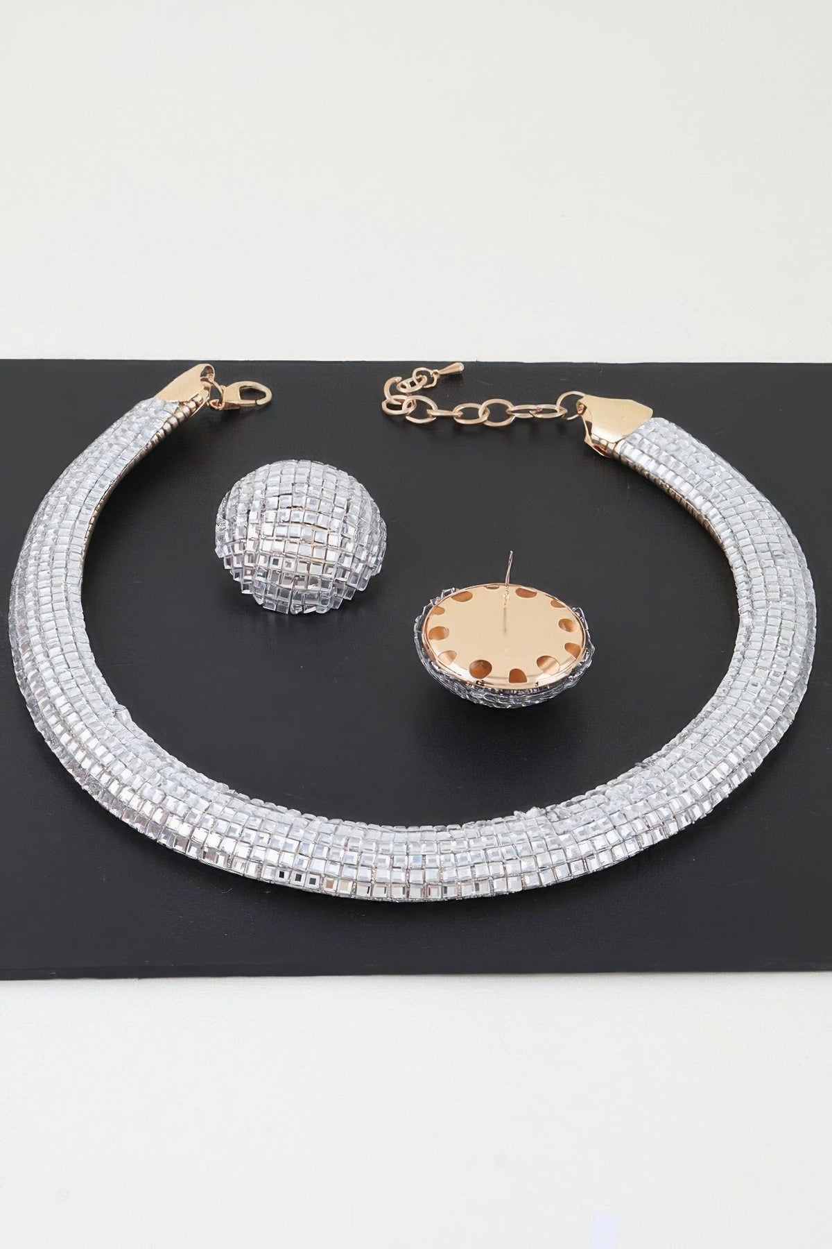 Disco Chain Choker Necklace Set - Clusimo