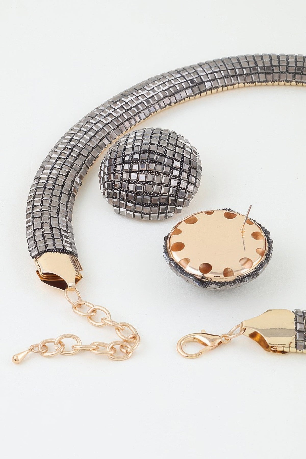 Disco Chain Choker Necklace Set - Clusimo
