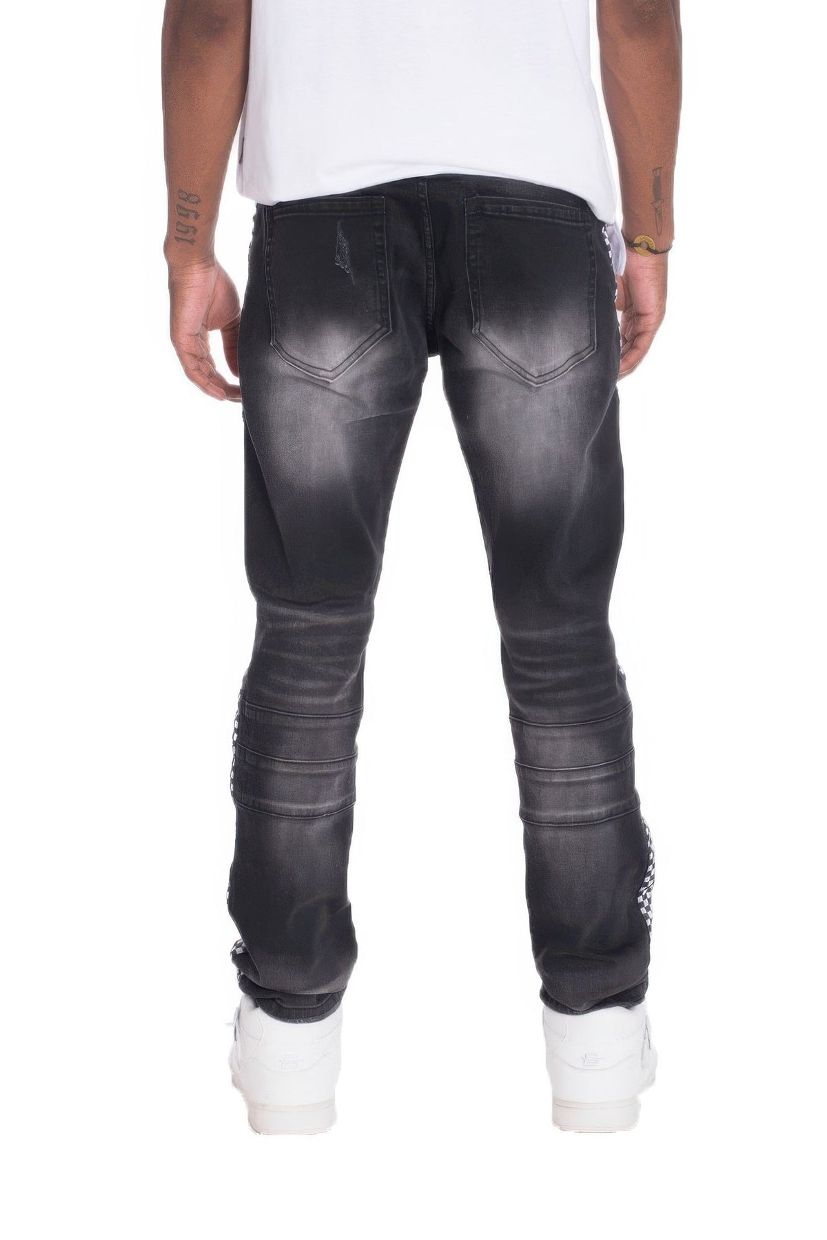 Distressed Denim Checkered Tape - Clusimo