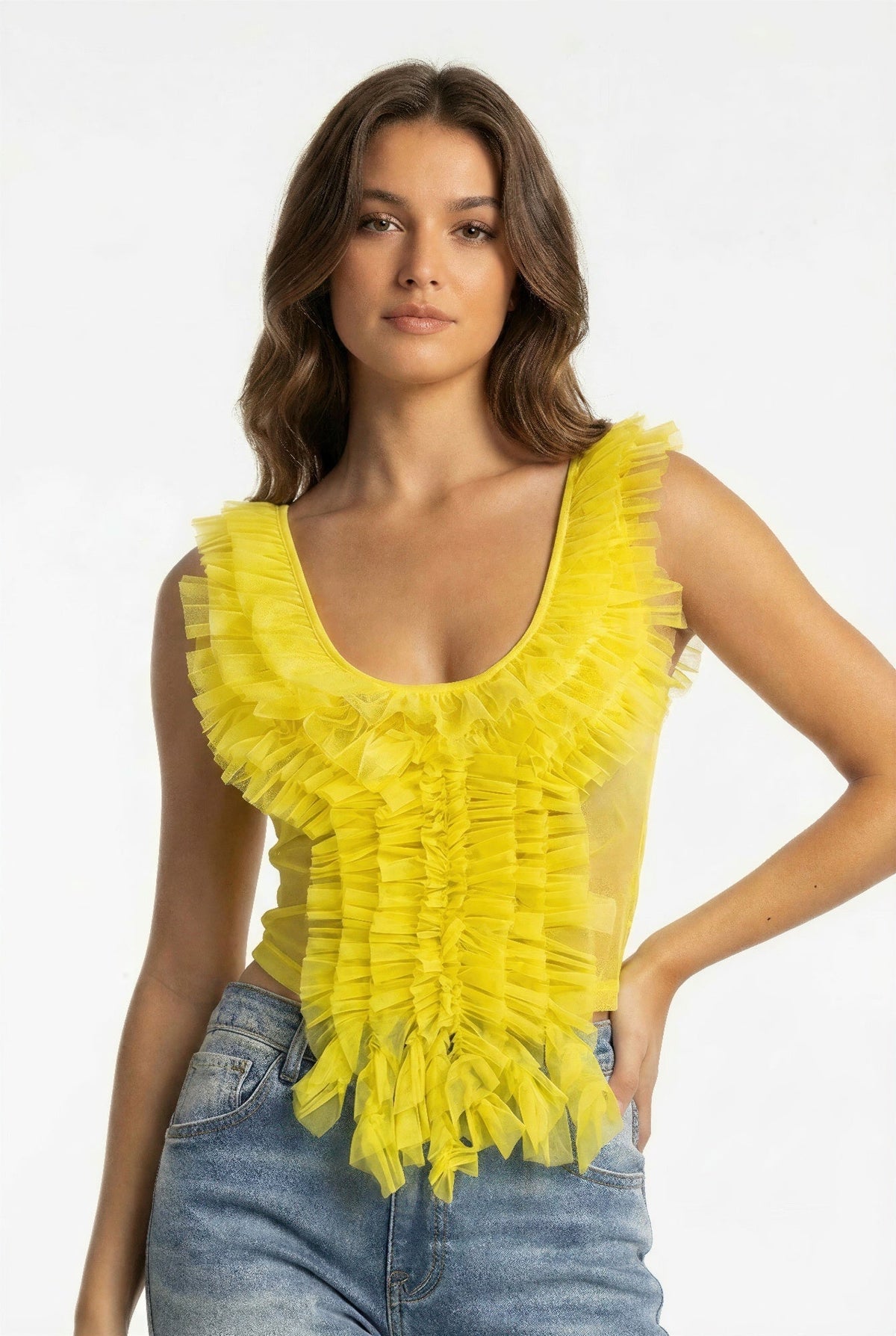 Fairytale Ruffle Cascade Tank - Clusimo