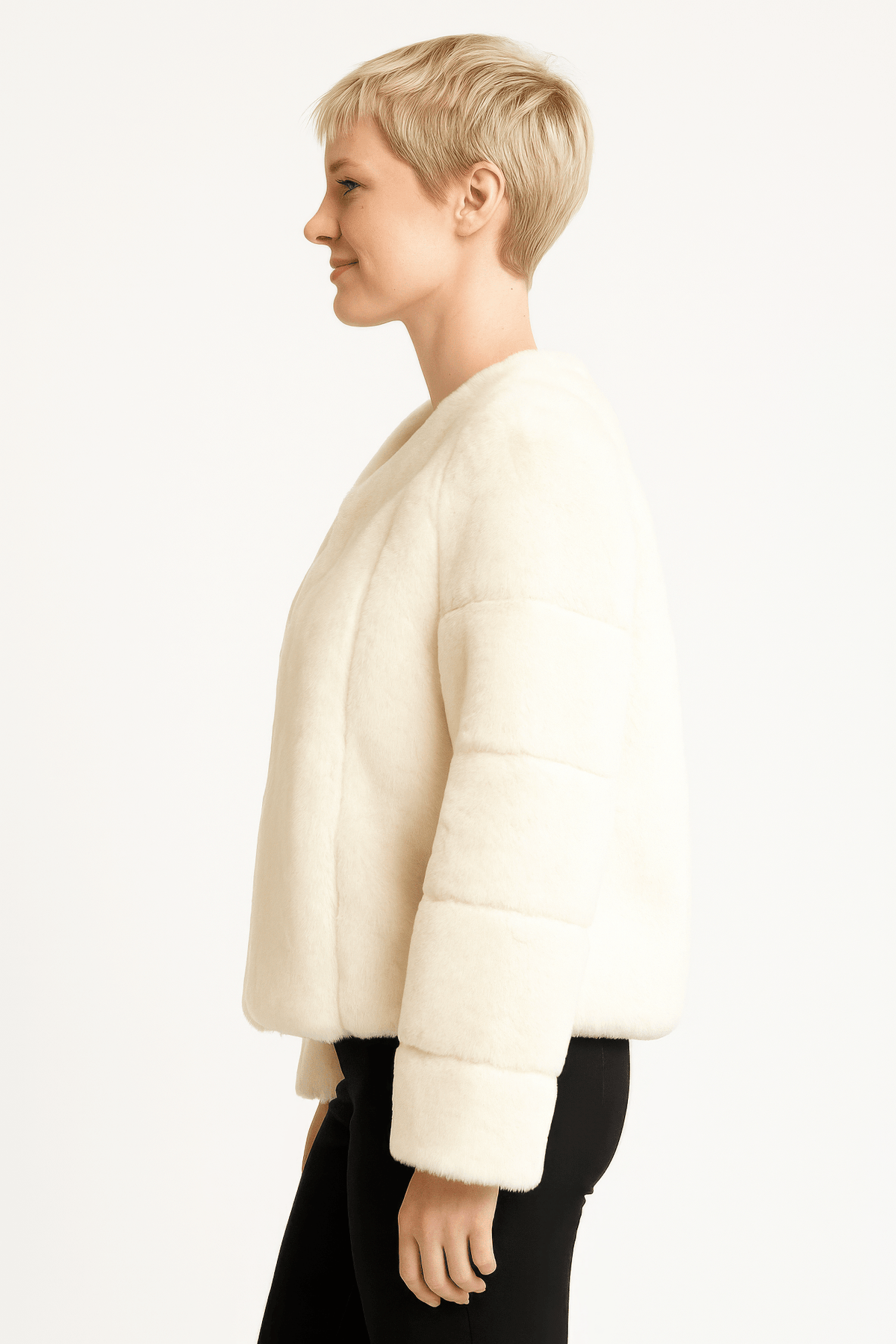 Faux Fur Trim Cape - Clusimo
