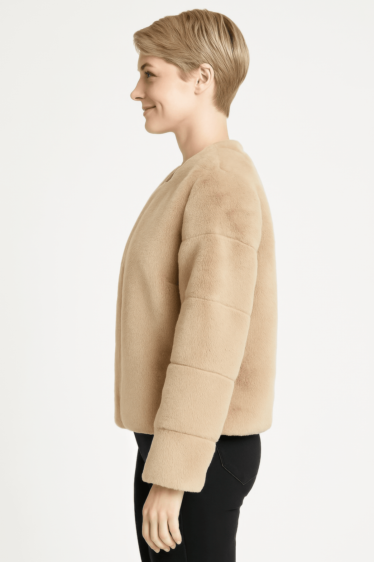 Faux Fur Trim Cape - Clusimo