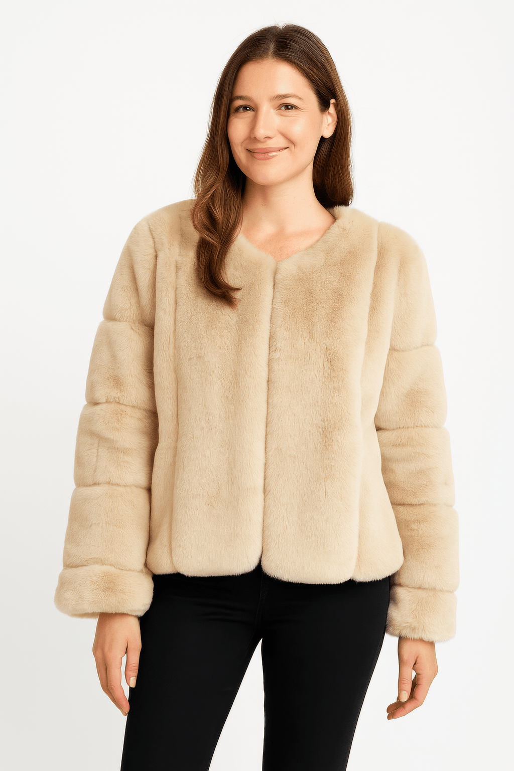 Faux Fur Trim Cape - Clusimo