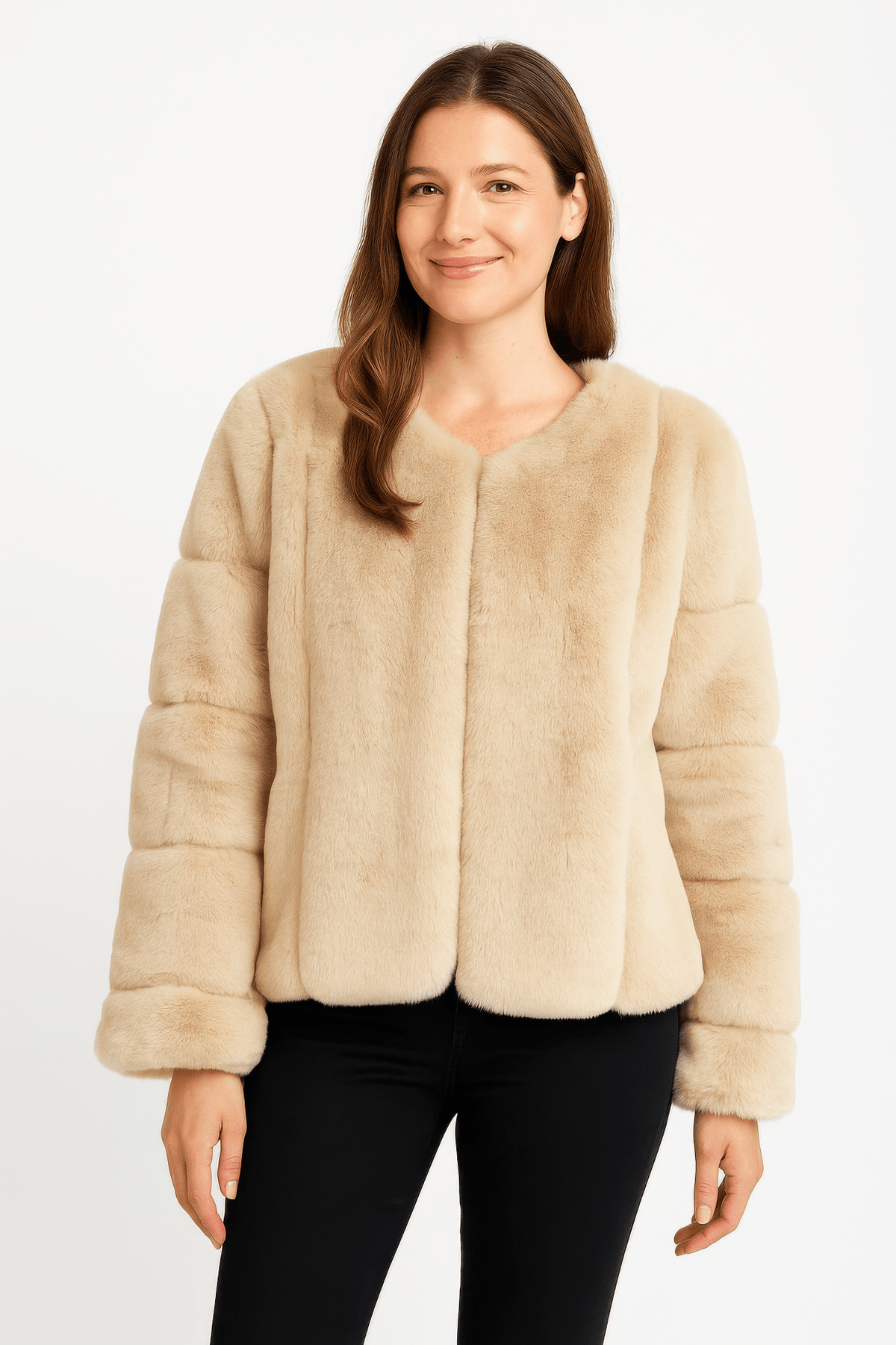 Faux Fur Trim Cape - Clusimo