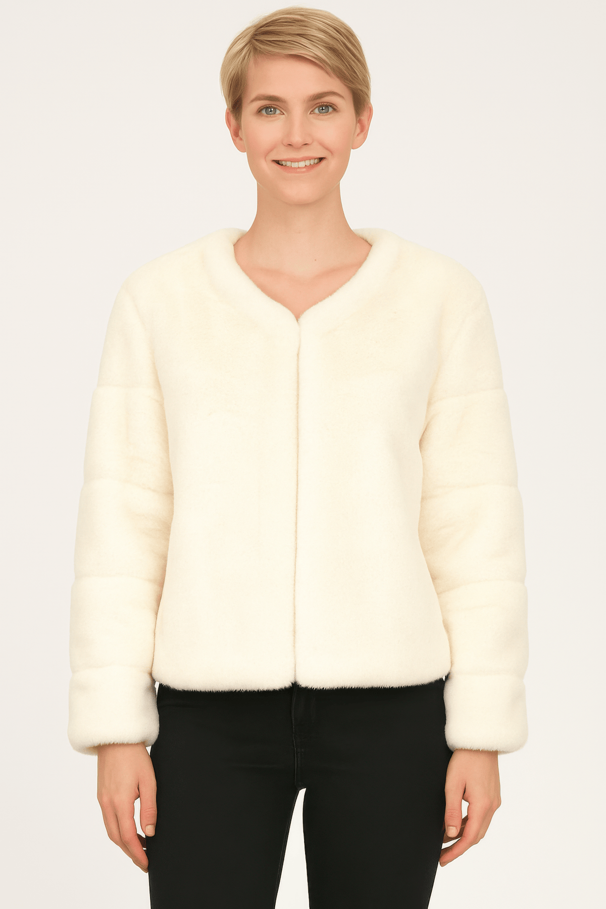 Faux Fur Trim Cape - Clusimo