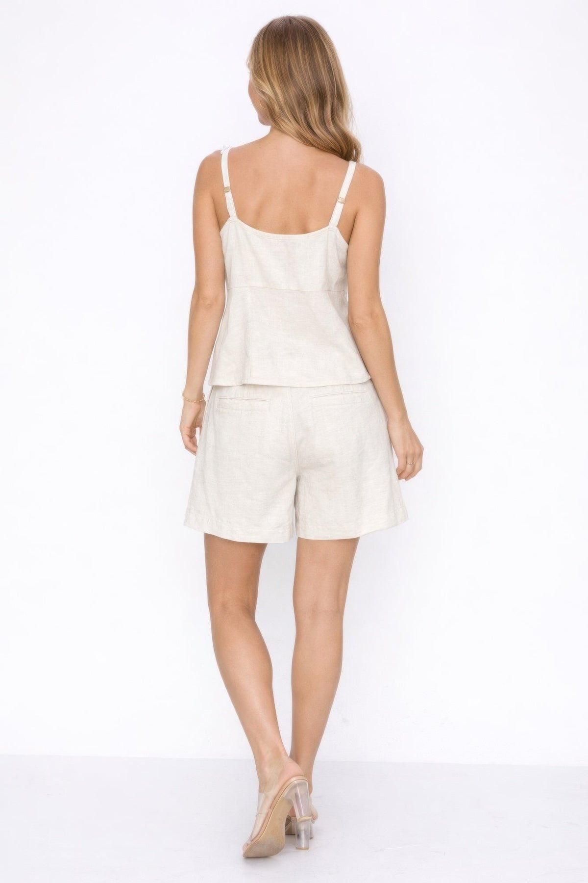 Fresh 100% Linen Set Top And Shorts - Clusimo