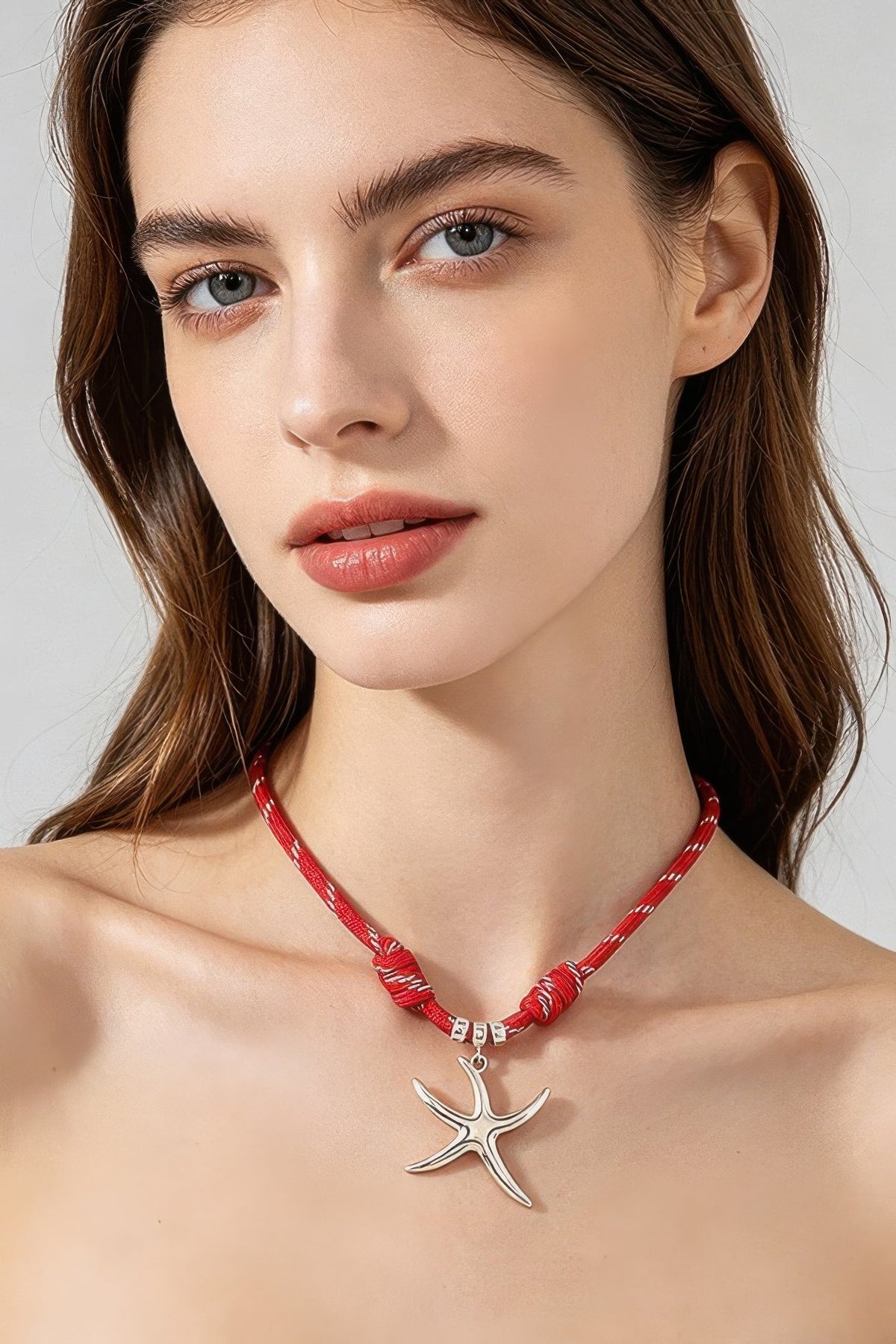 Fun Starfish Braided Rope Necklace - Clusimo