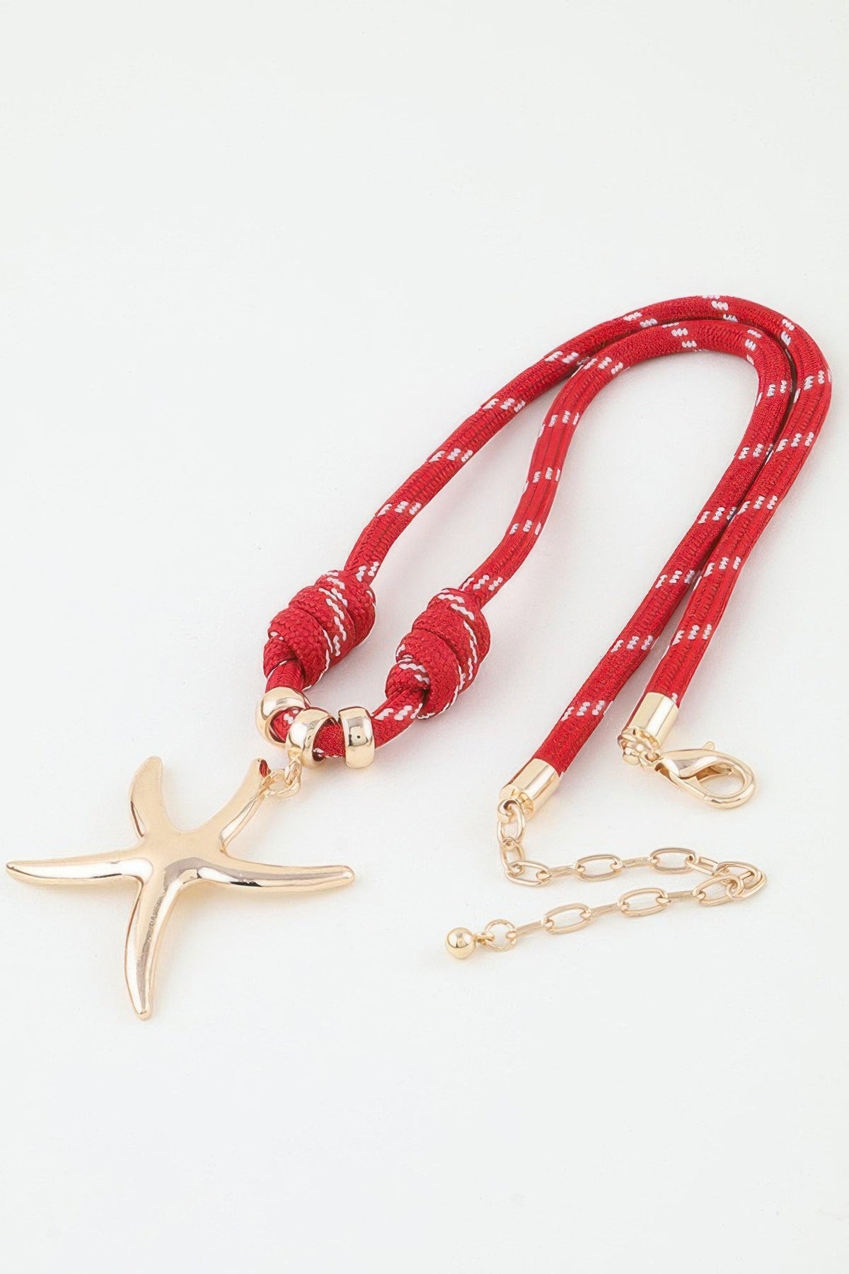 Fun Starfish Braided Rope Necklace - Clusimo