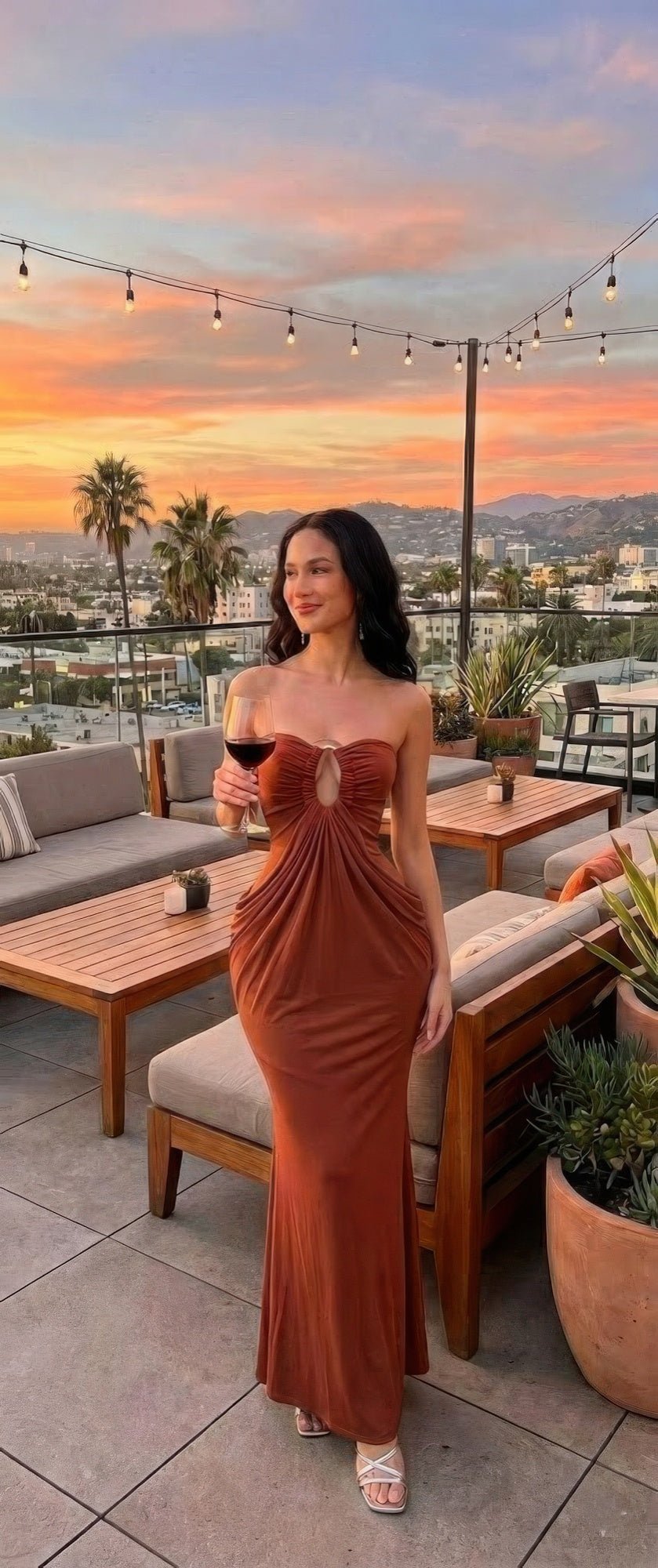 Glamour With Modern Construction Maxi Dress - Clusimo