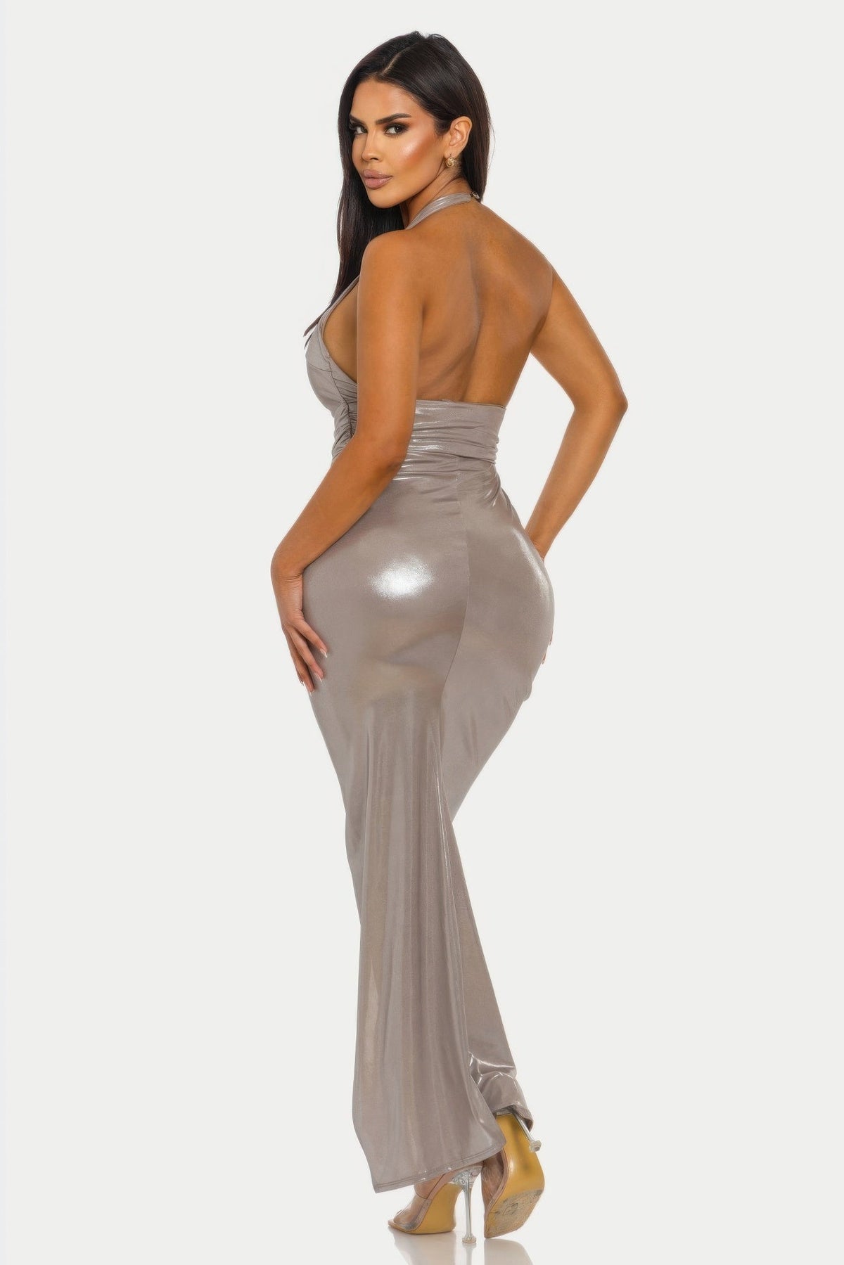 Lustrous Knot Midi Dress - Clusimo