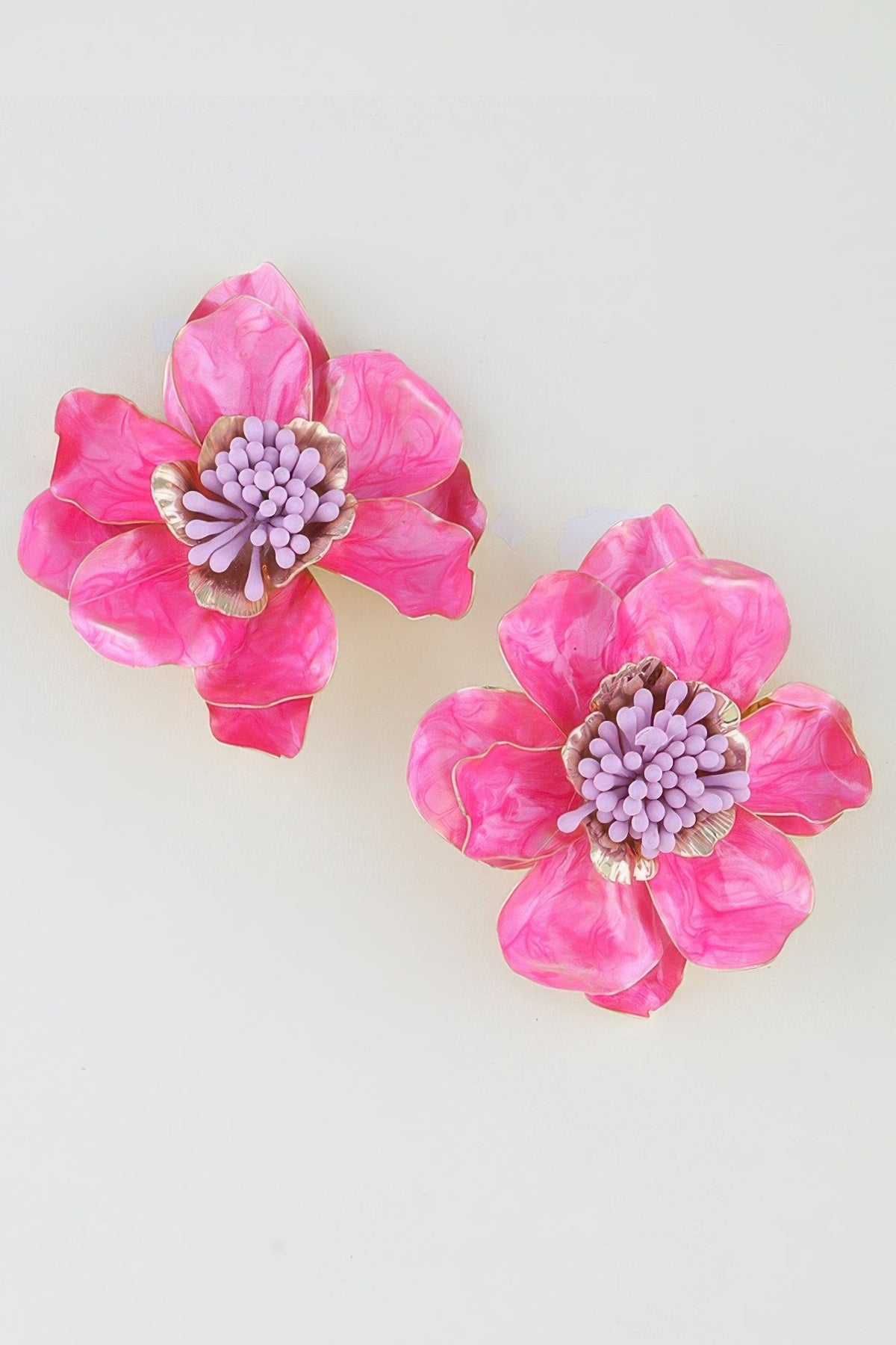 Marble Stone Blossom Flower Earrings - Clusimo