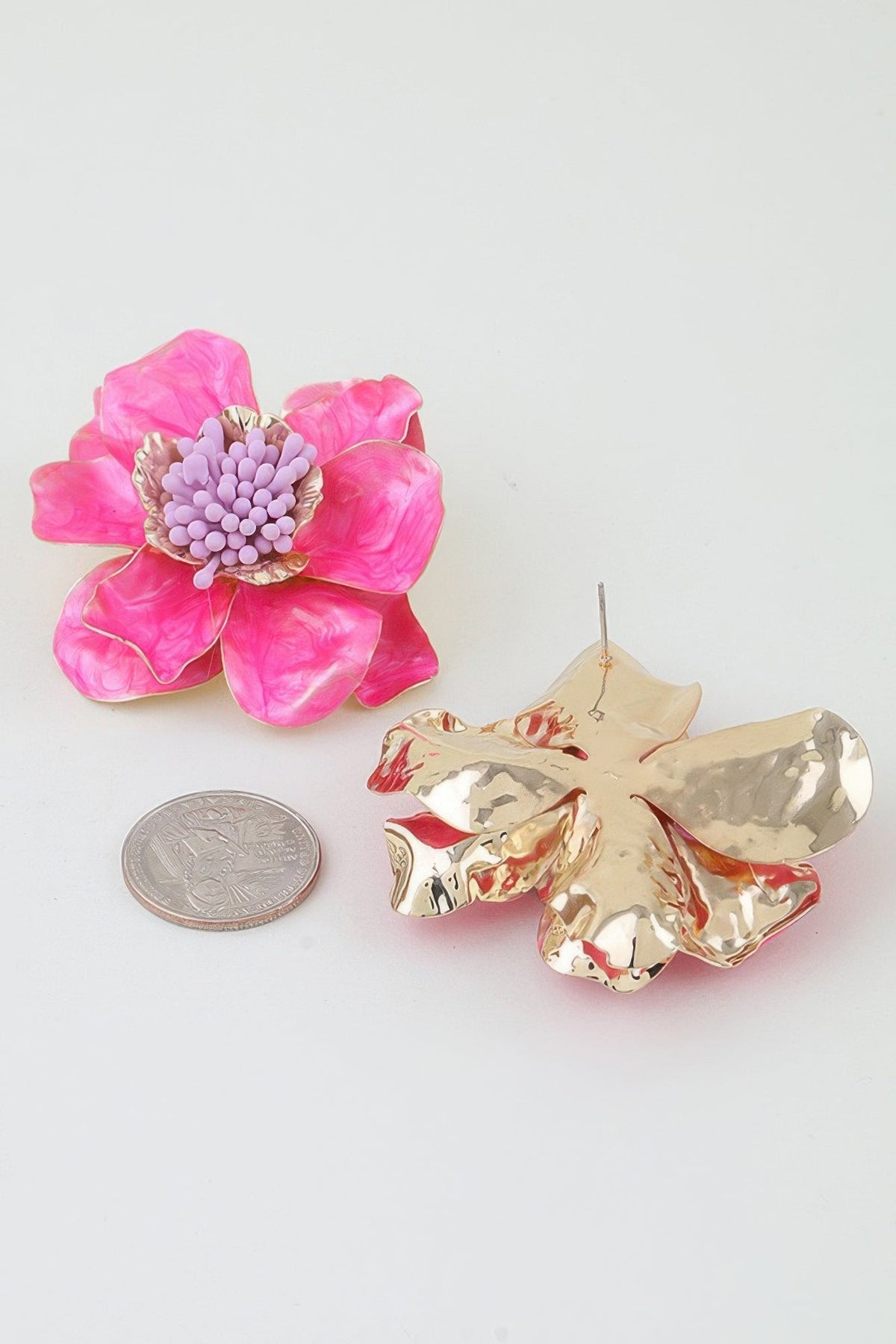 Marble Stone Blossom Flower Earrings - Clusimo