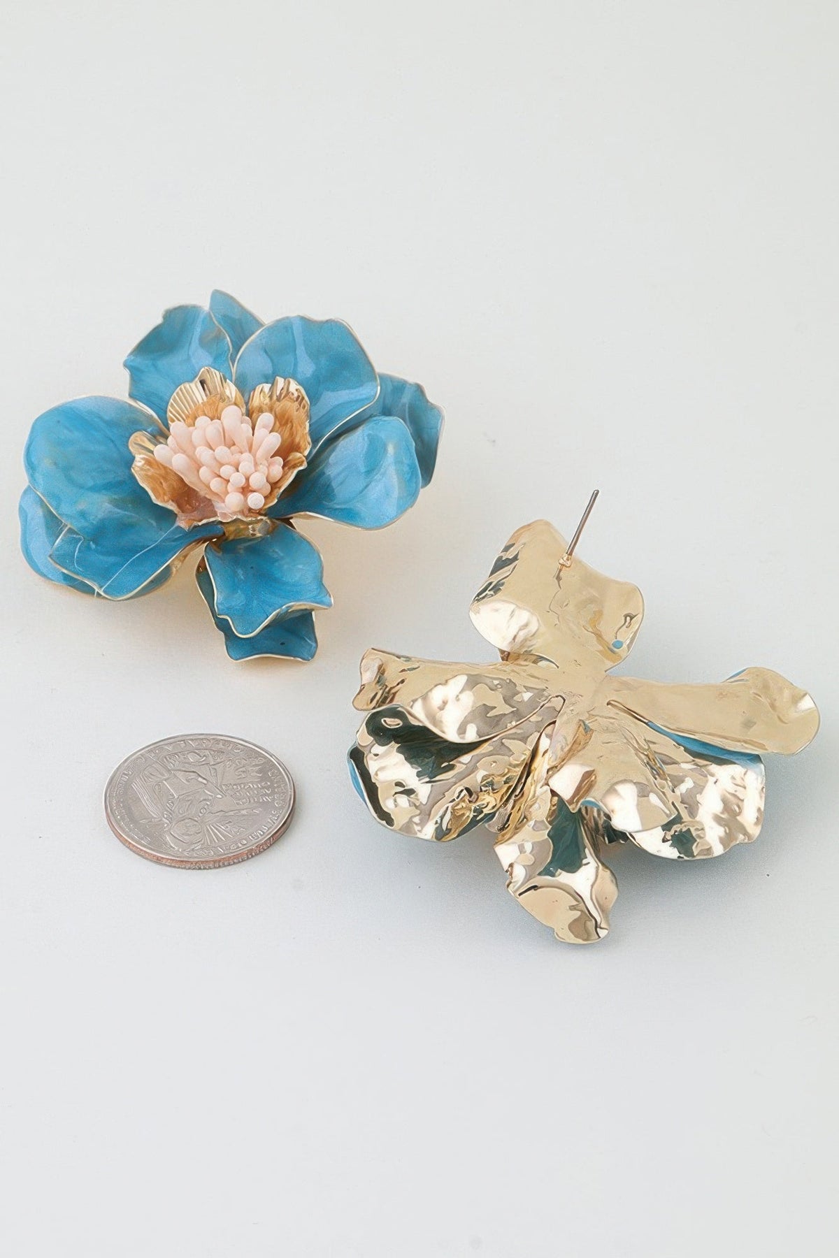 Marble Stone Blossom Flower Earrings - Clusimo
