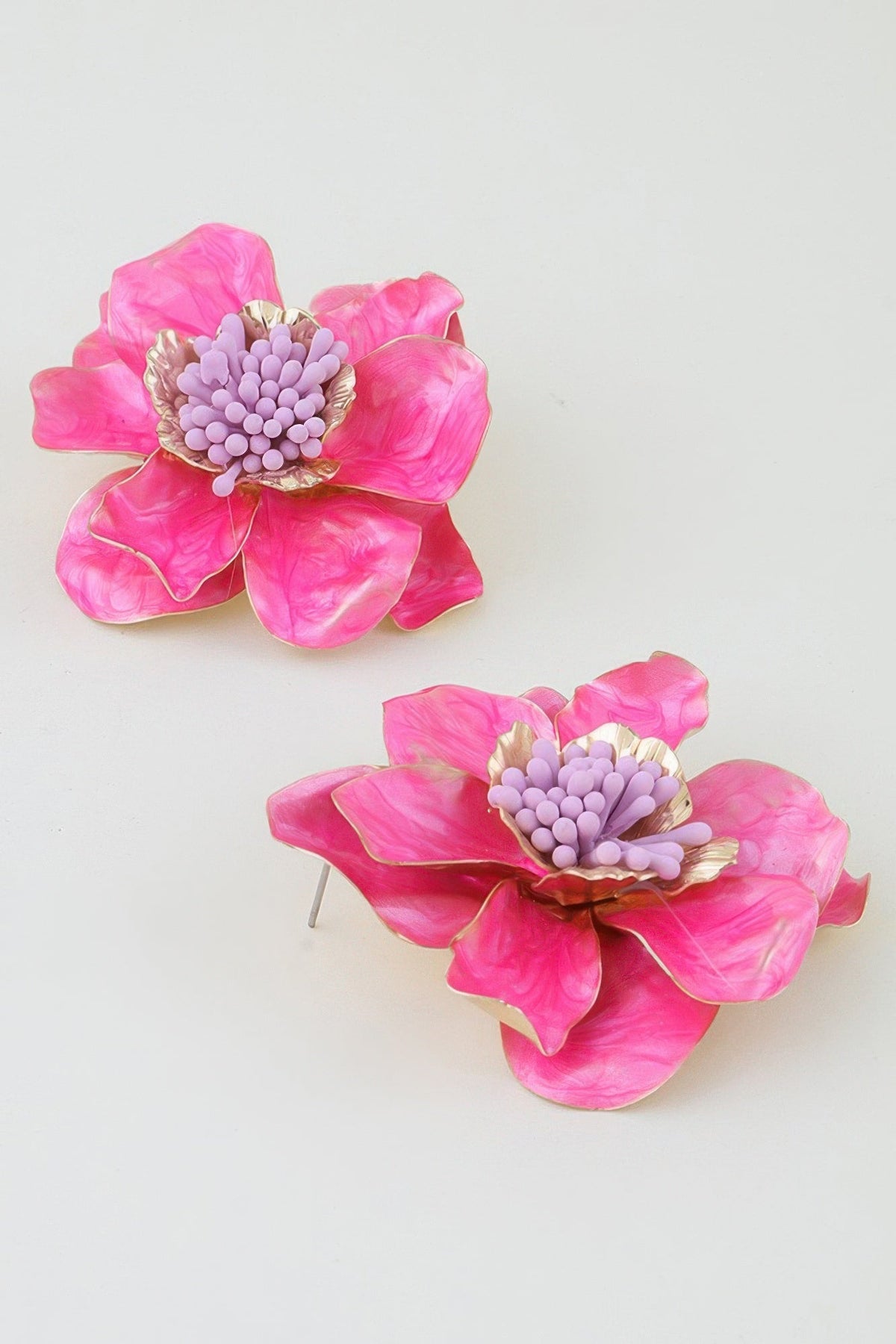 Marble Stone Blossom Flower Earrings - Clusimo