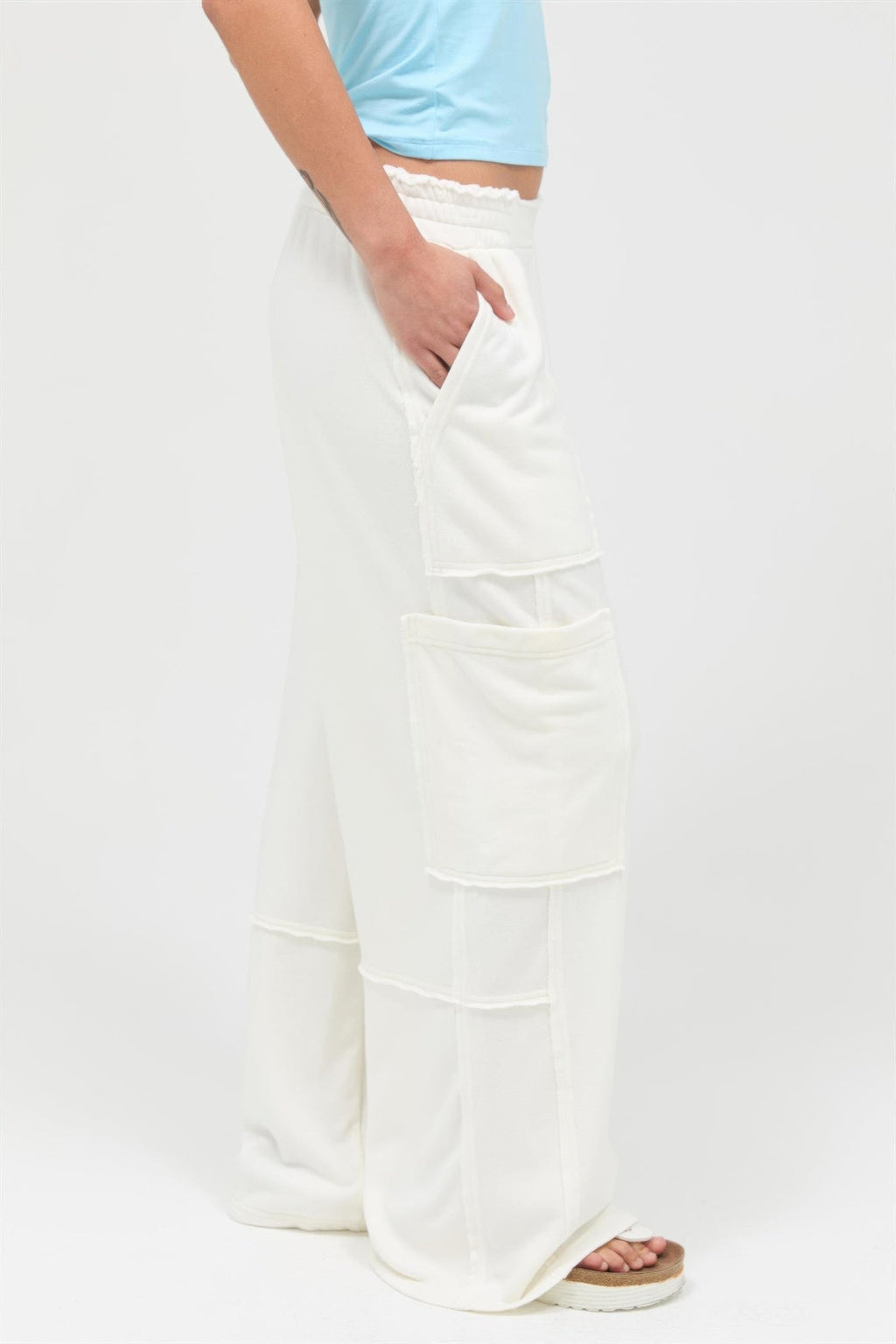 Mineral Wash Wide Leg Cargo Pants - Clusimo