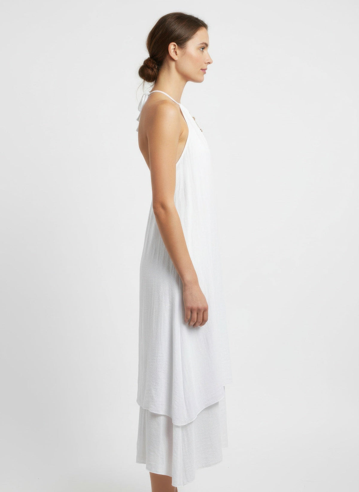 Mlle Gabrielle Solid Sleeveless Dress - Clusimo