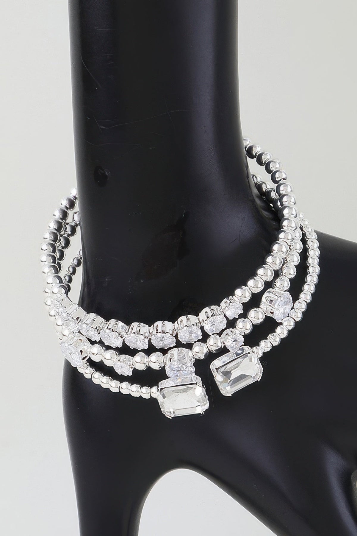 Multi Cubic Zirconia Beaded Bracelet - Clusimo
