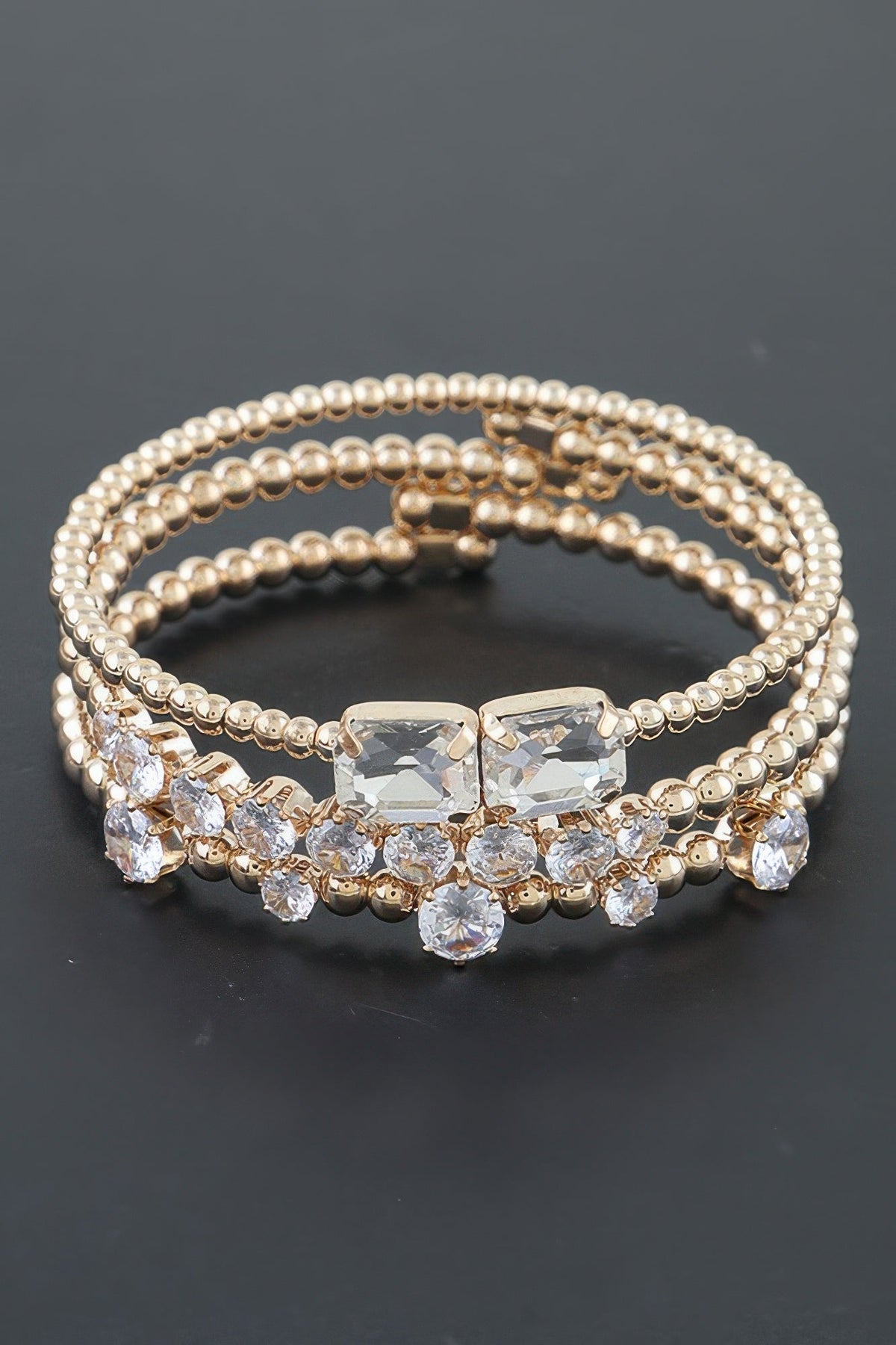 Multi Cubic Zirconia Beaded Bracelet - Clusimo