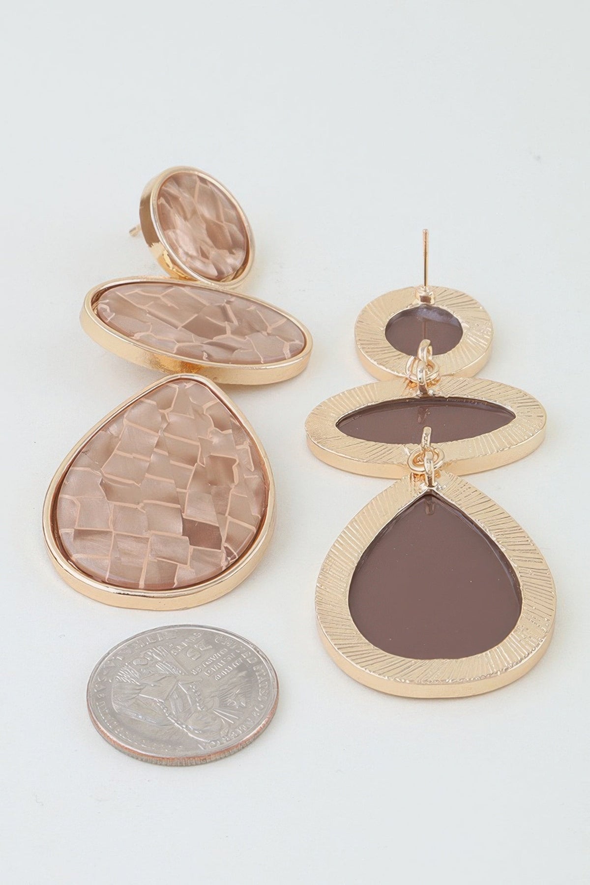 Multi Marble Brick Drop Earrings - Clusimo